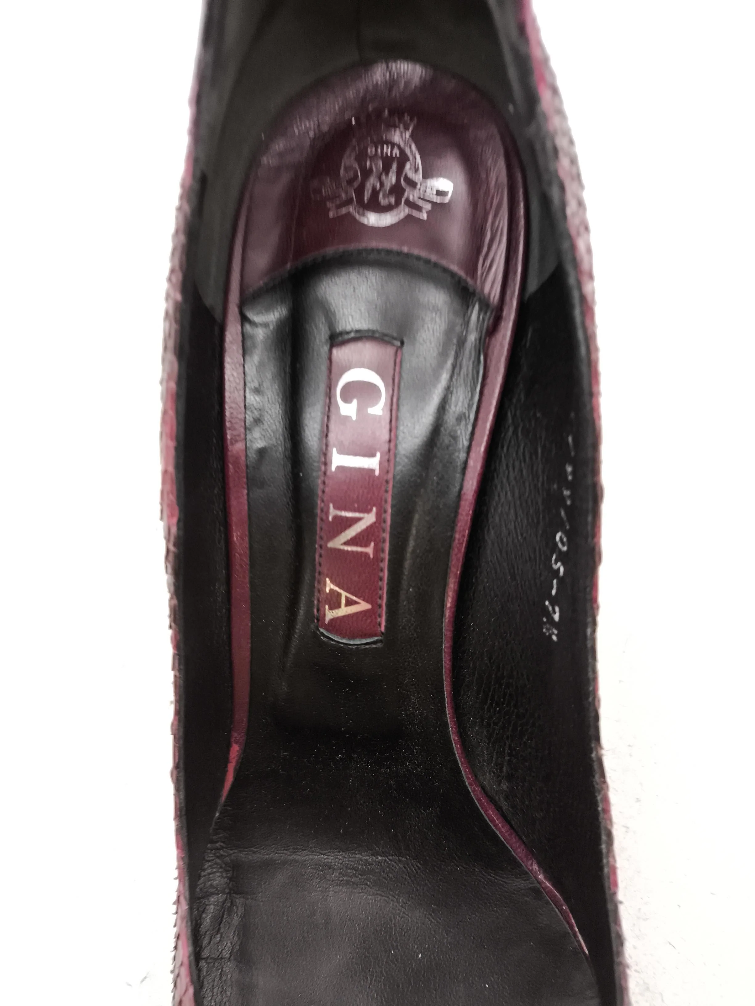 Gina Women's Heels UK 7.5 Red Animal Print Animal Fur with Leather Court - Image 6