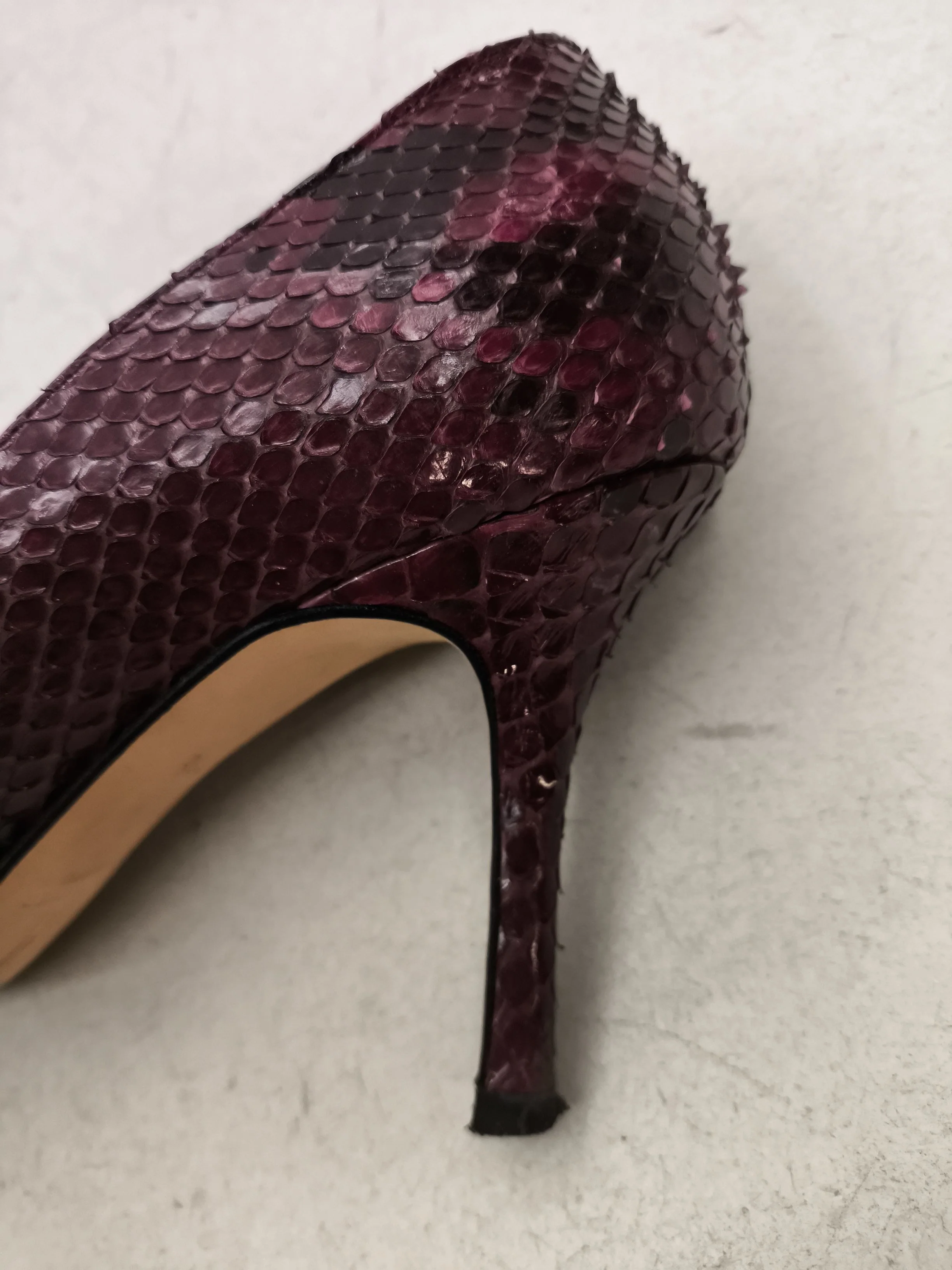 Gina Women's Heels UK 7.5 Red Animal Print Animal Fur with Leather Court - Image 8