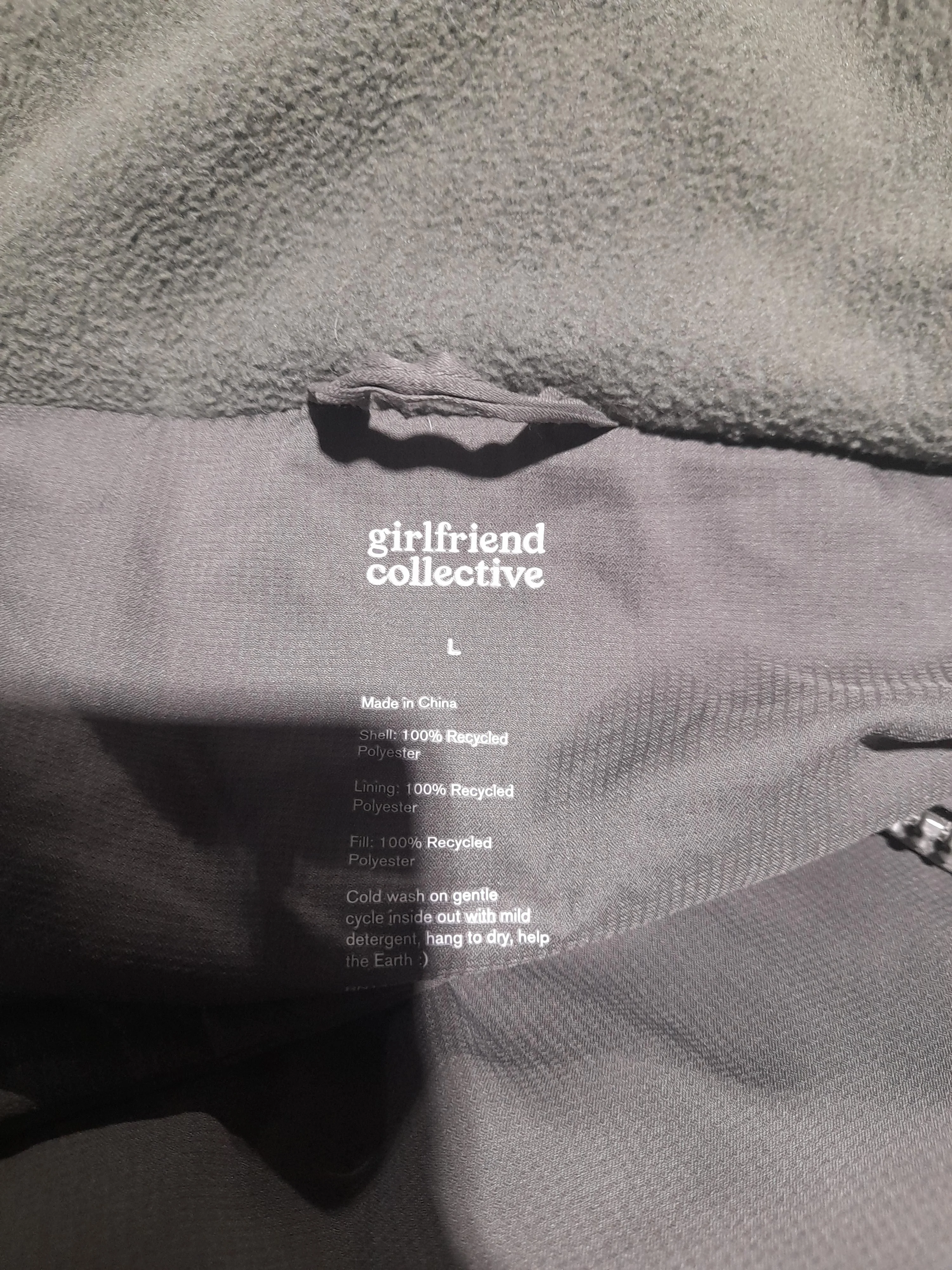 Girlfriend Collective Women's Coat L Green 100% Polyester Puffer Jacket - Image 6