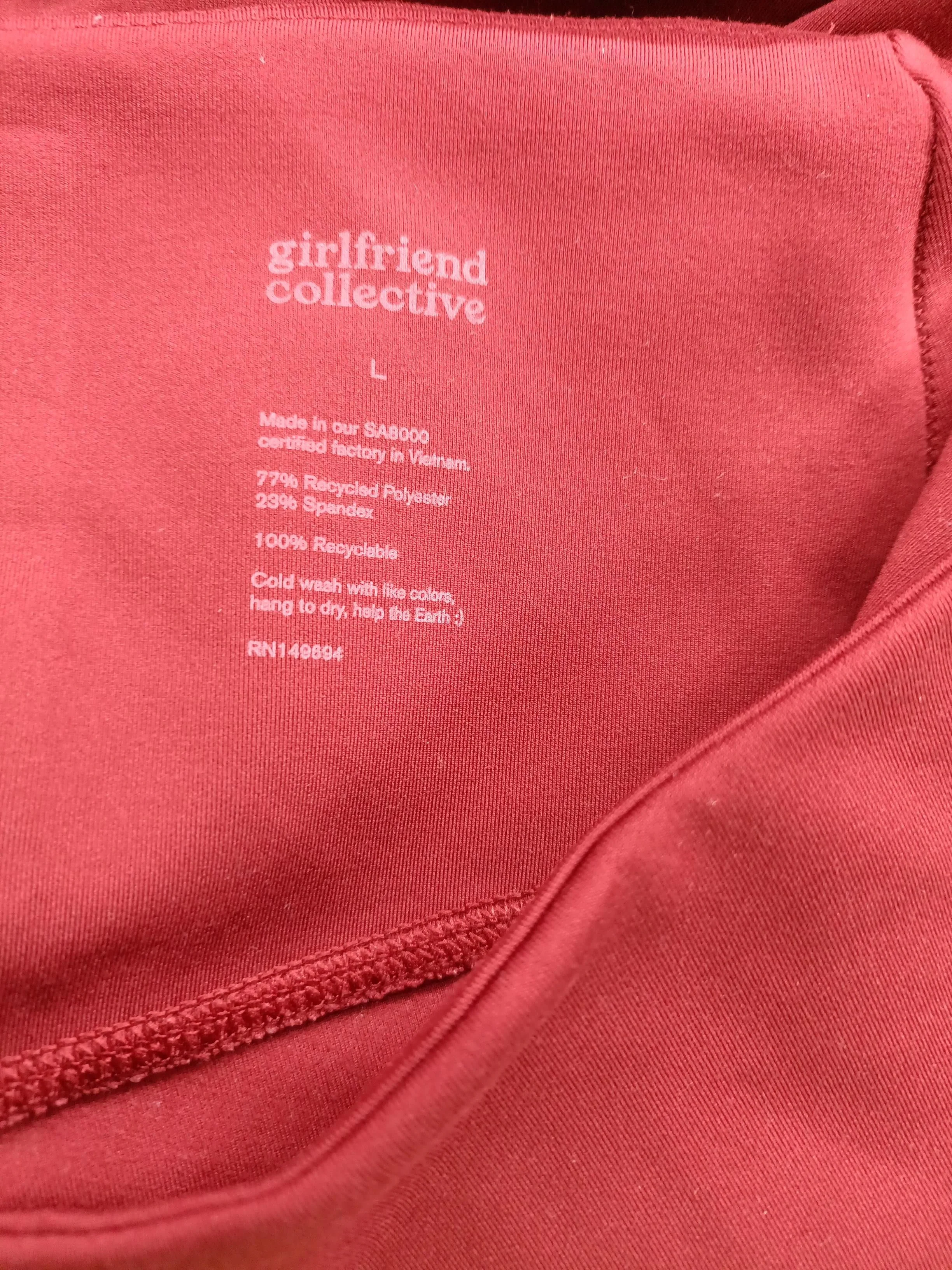 Girlfriend Collective Women's Leggings L Red Polyester with Elastane Full length - Image 5