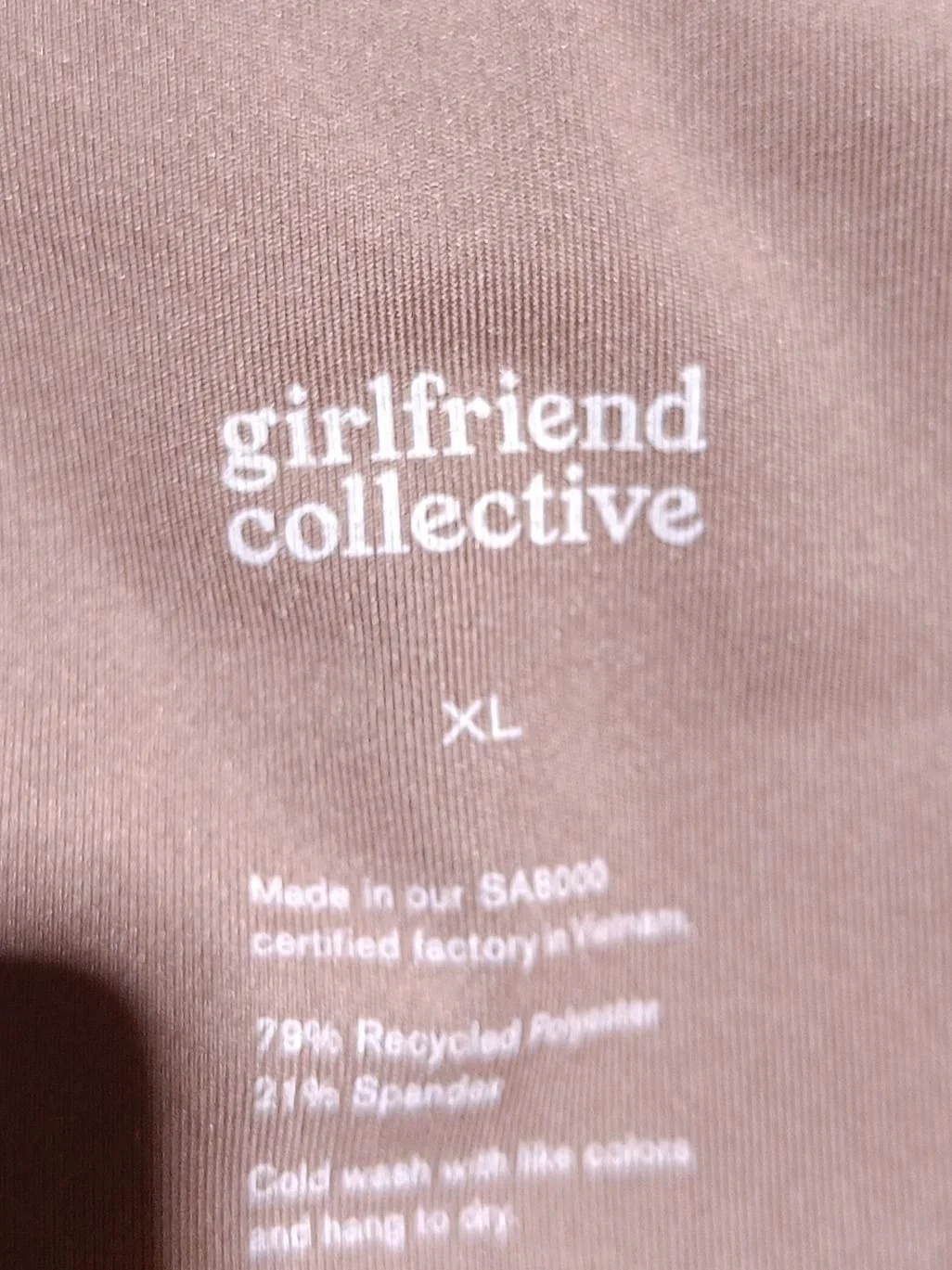 Girlfriend Collective Women's T-Shirt XXL Brown Polyester with Elastane Basic - Image 5