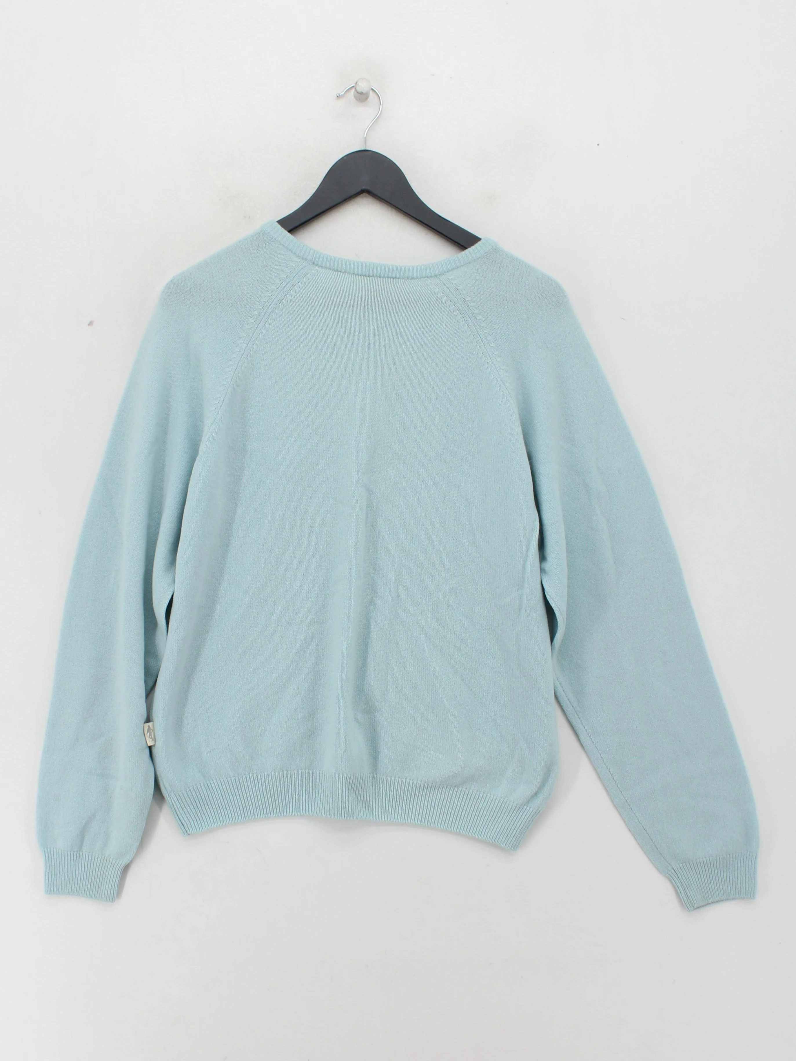 Glenmuir Men's Jumper L Blue 100% Wool Round Neck Pullover - Image 2