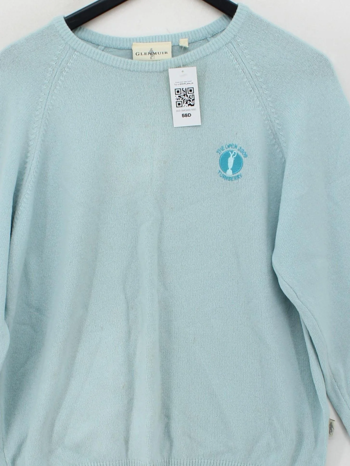 Glenmuir Men's Jumper L Blue 100% Wool Round Neck Pullover - Image 3