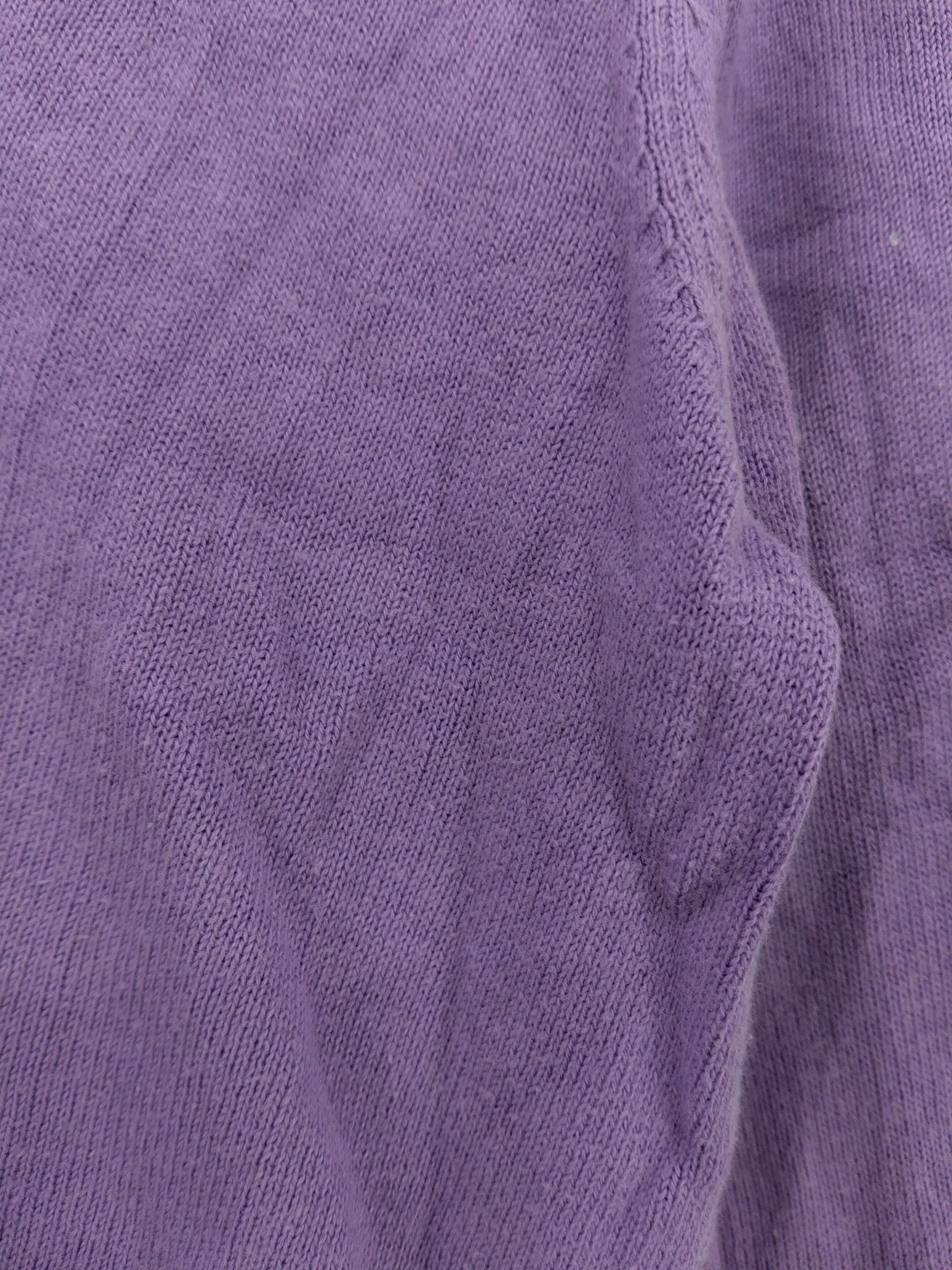 Glenmuir Men's Jumper M Purple 100% Cotton V-Neck Pullover - Image 5