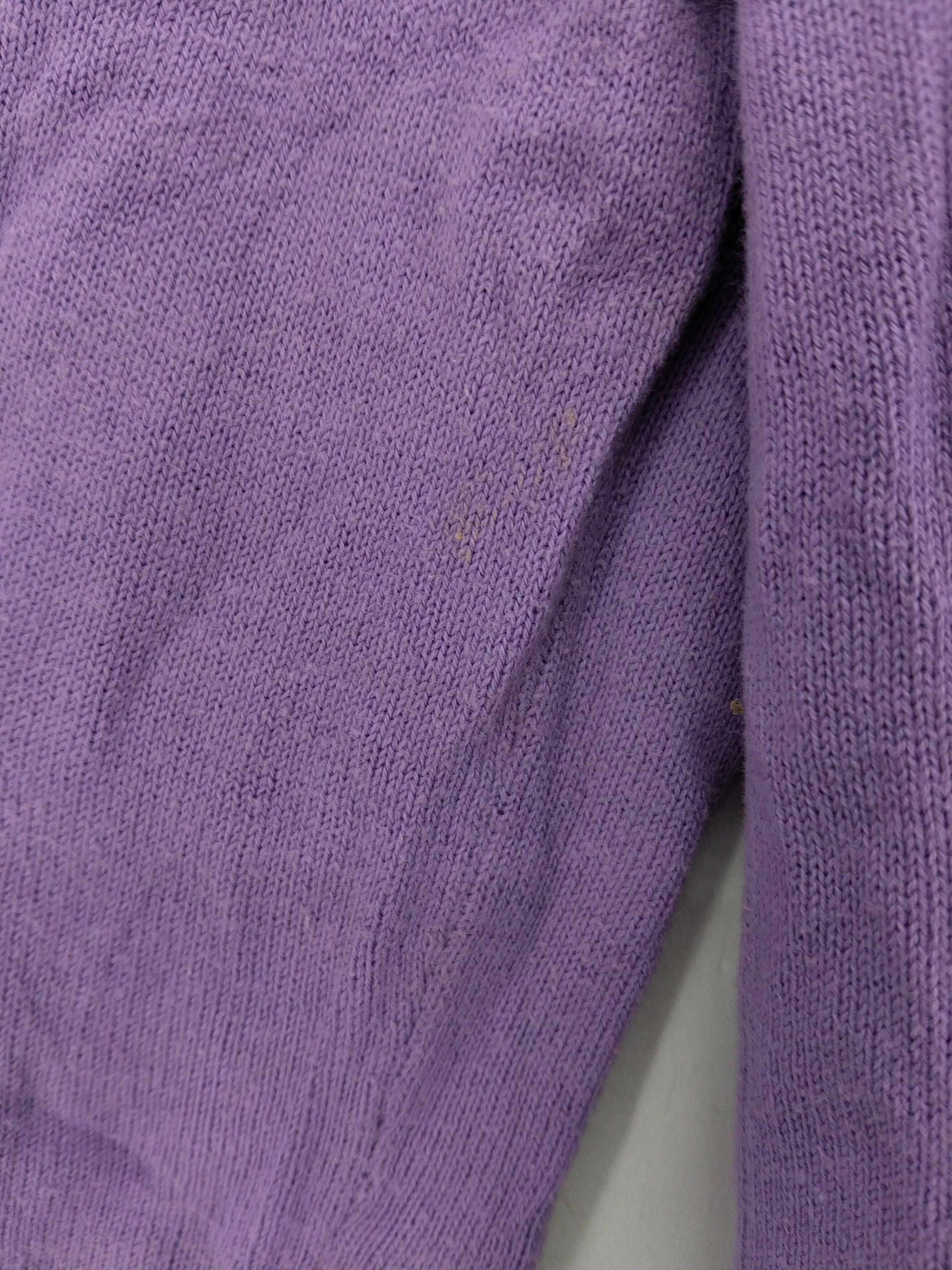 Glenmuir Men's Jumper M Purple 100% Cotton V-Neck Pullover - Image 8