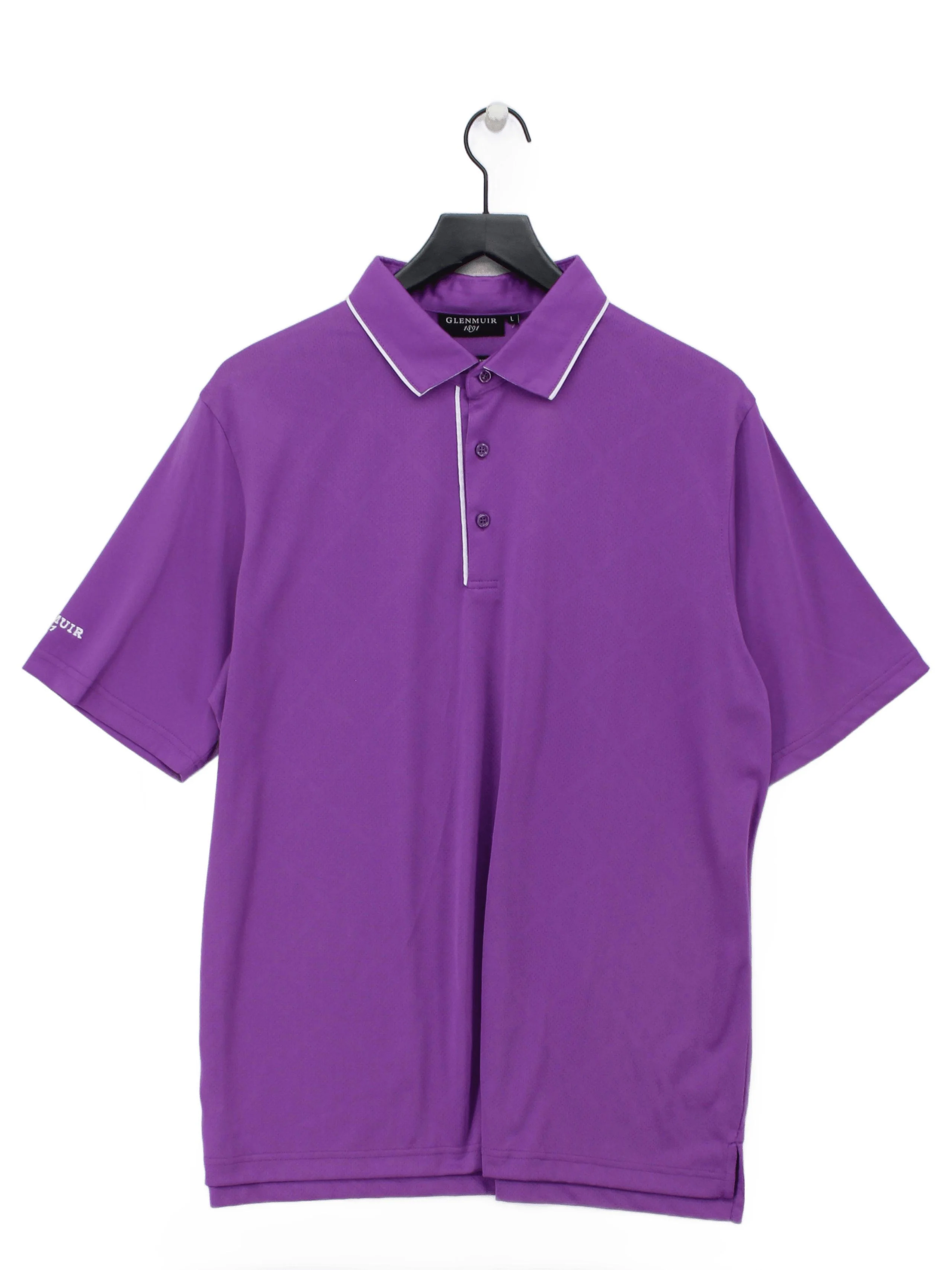 Glenmuir Men's Polo L Purple 100% Polyester Basic