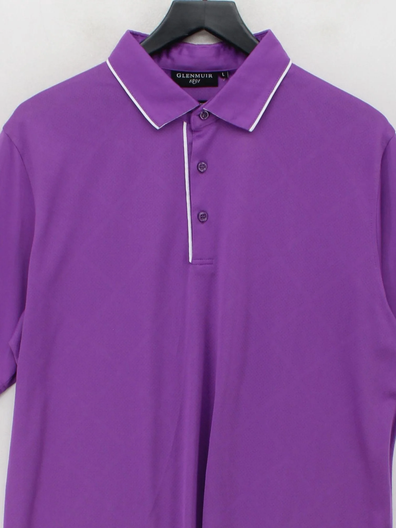 Glenmuir Men's Polo L Purple 100% Polyester Basic - Image 3