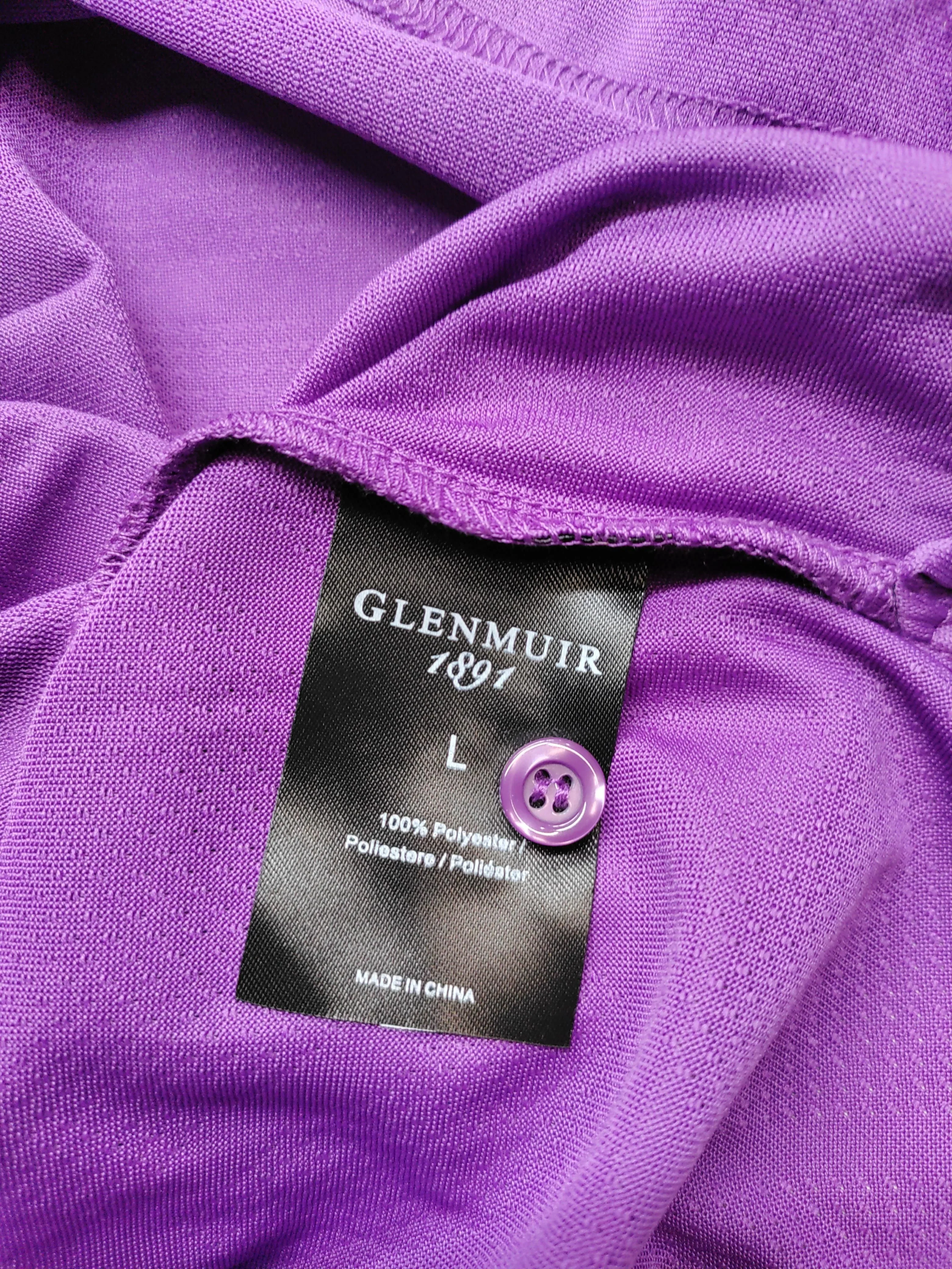 Glenmuir Men's Polo L Purple 100% Polyester Basic - Image 6