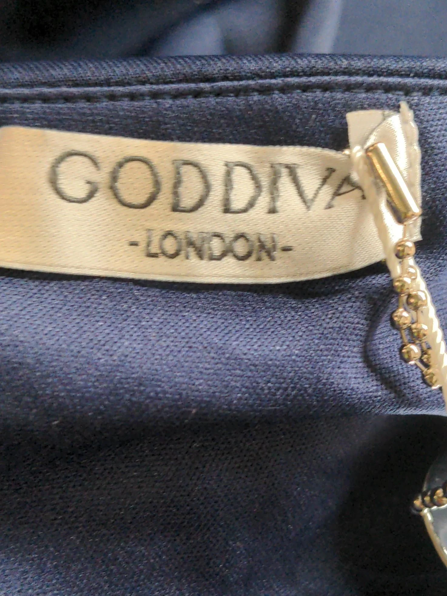 Goddiva A-Line Midi Dress UK10 in Blue - Image 5