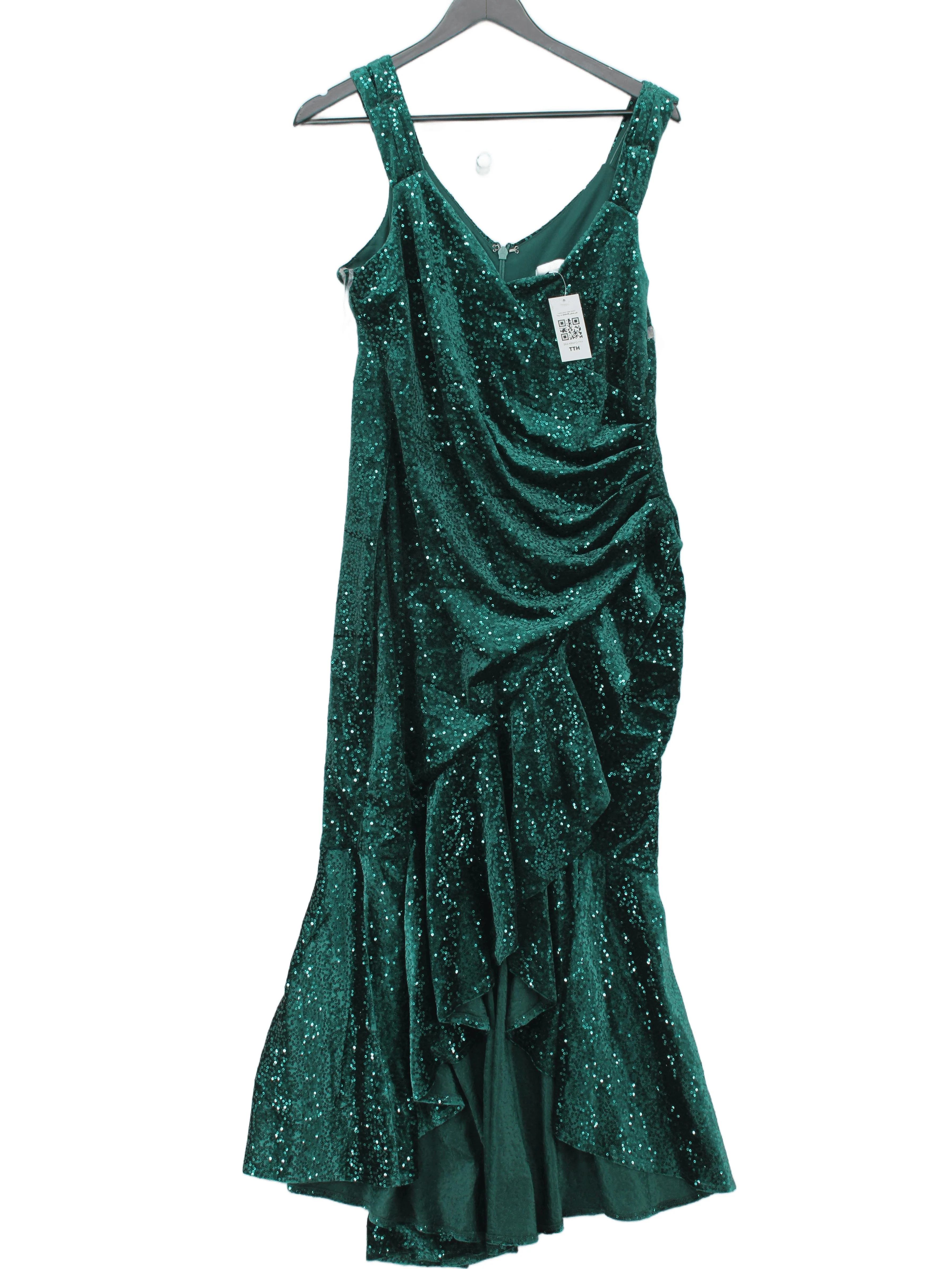 Goddiva Bodycon Maxi Dress UK16 in Green