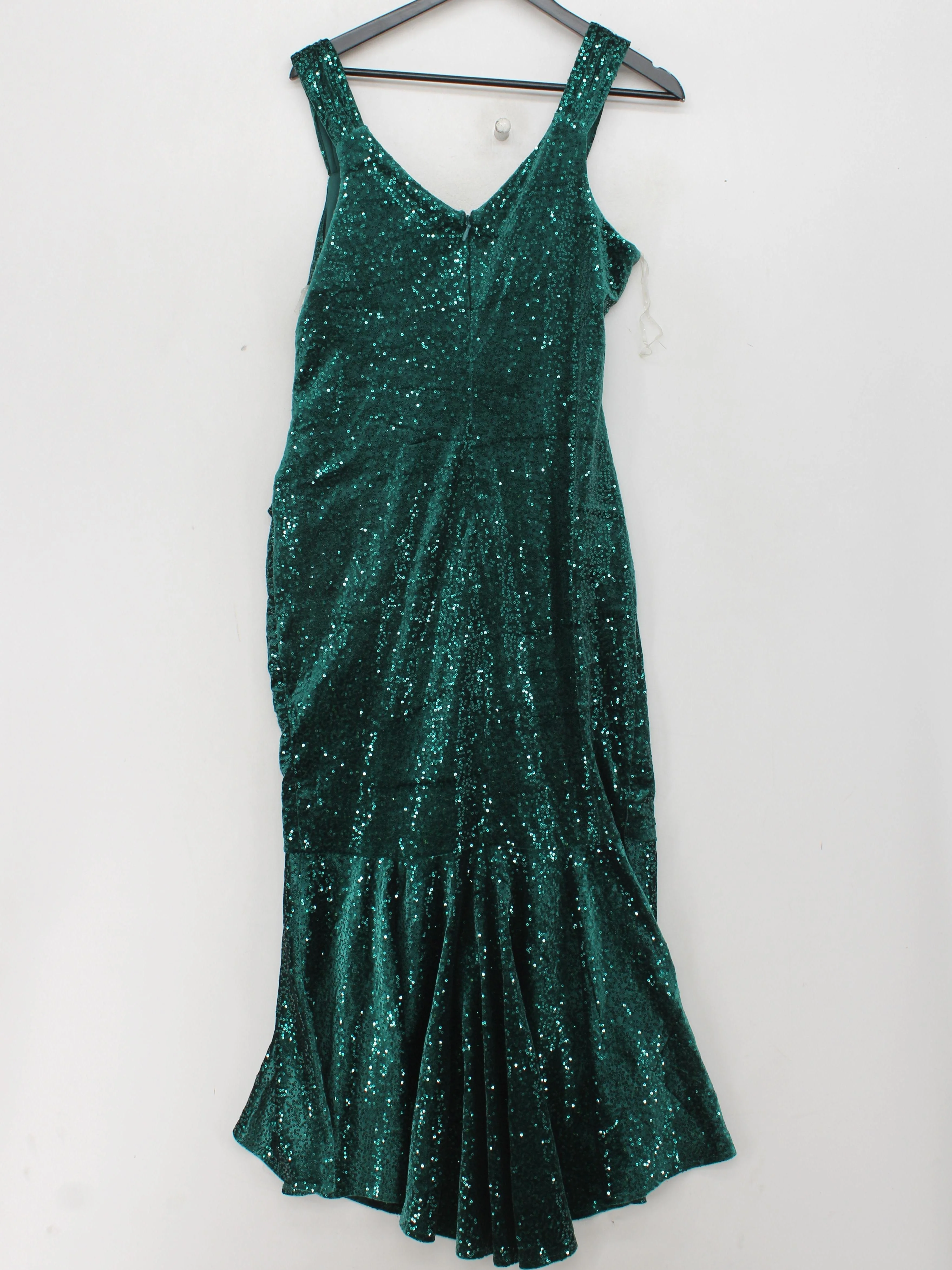 Goddiva Bodycon Maxi Dress UK16 in Green - Image 2
