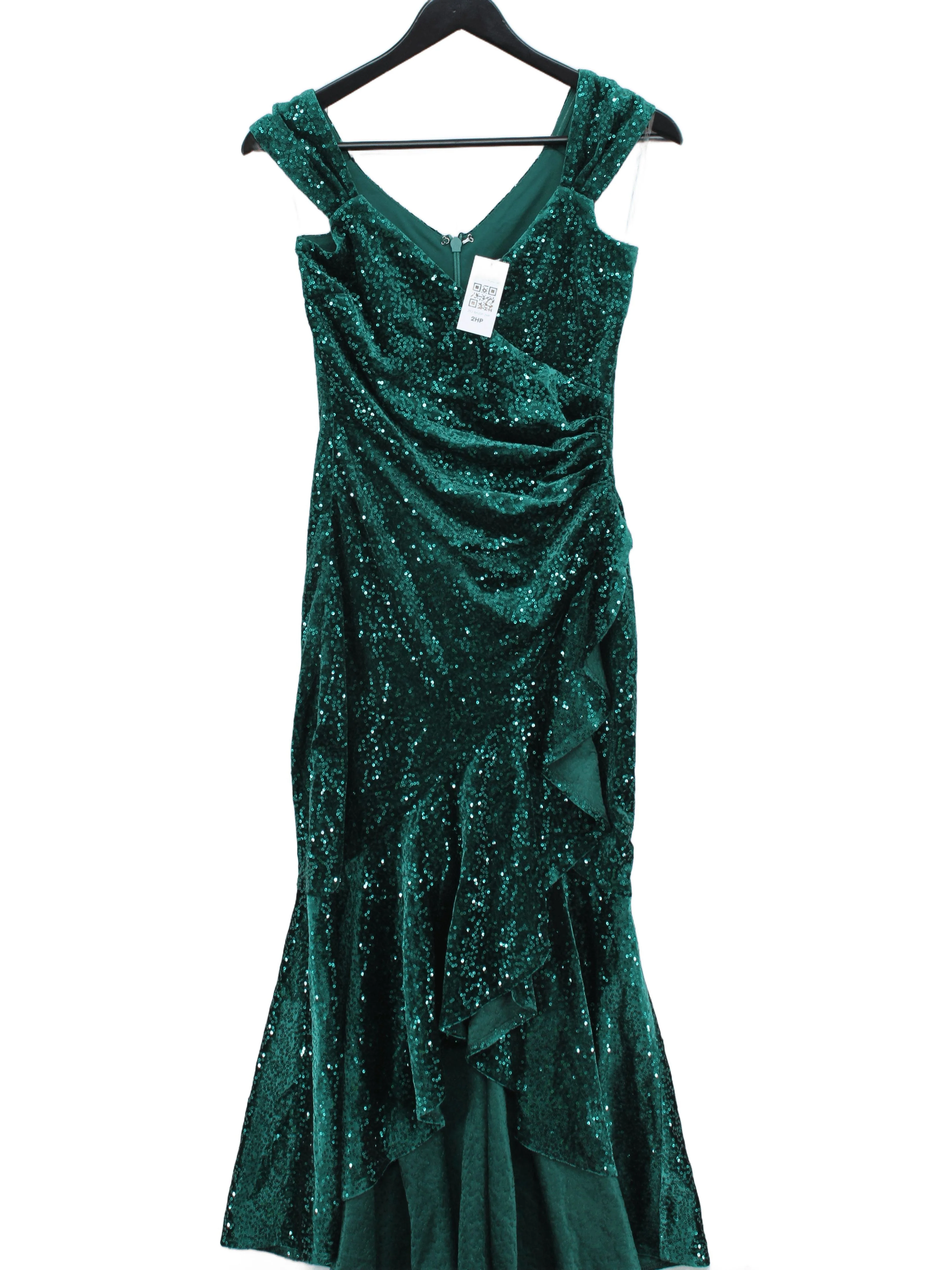 Goddiva Maxi Dress UK8 in Green