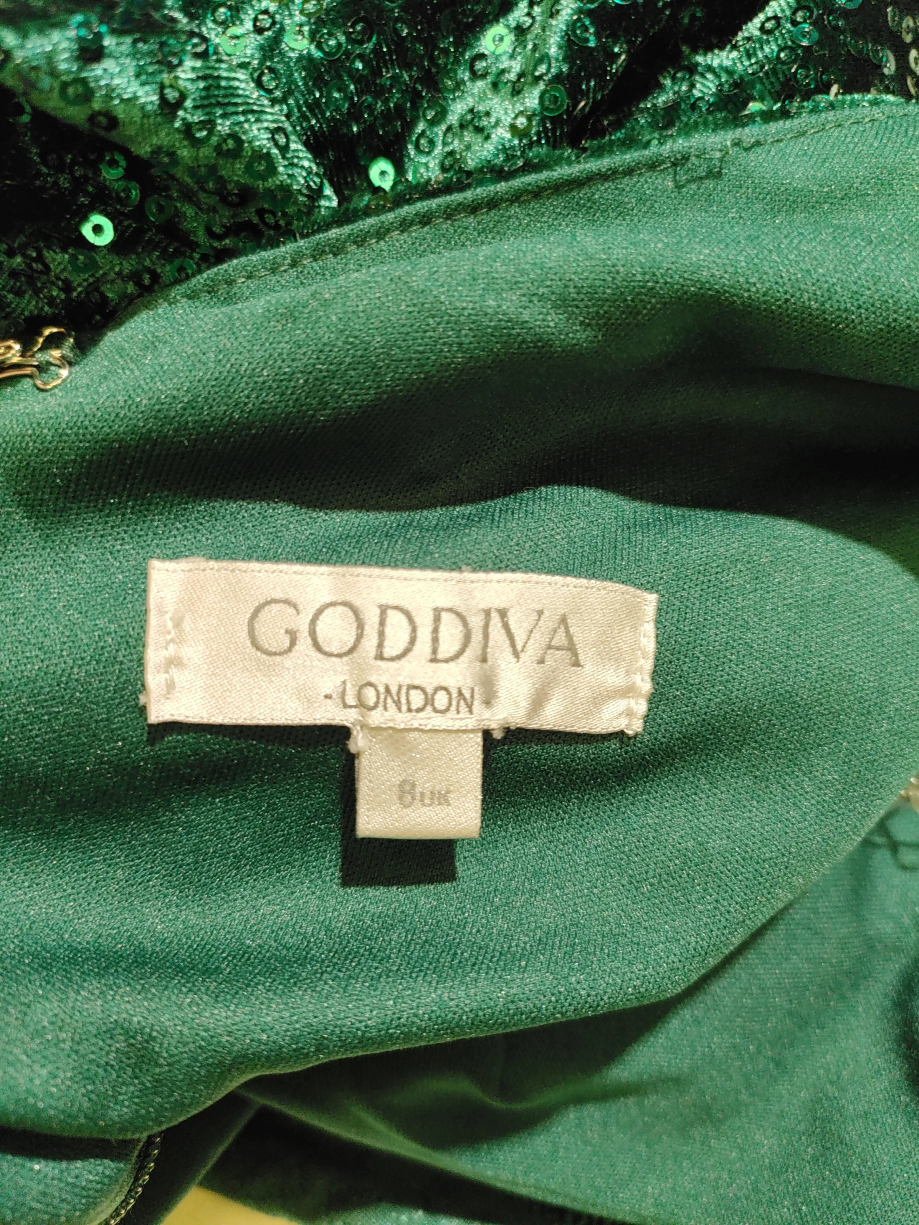 Goddiva Maxi Dress UK8 in Green - Image 5