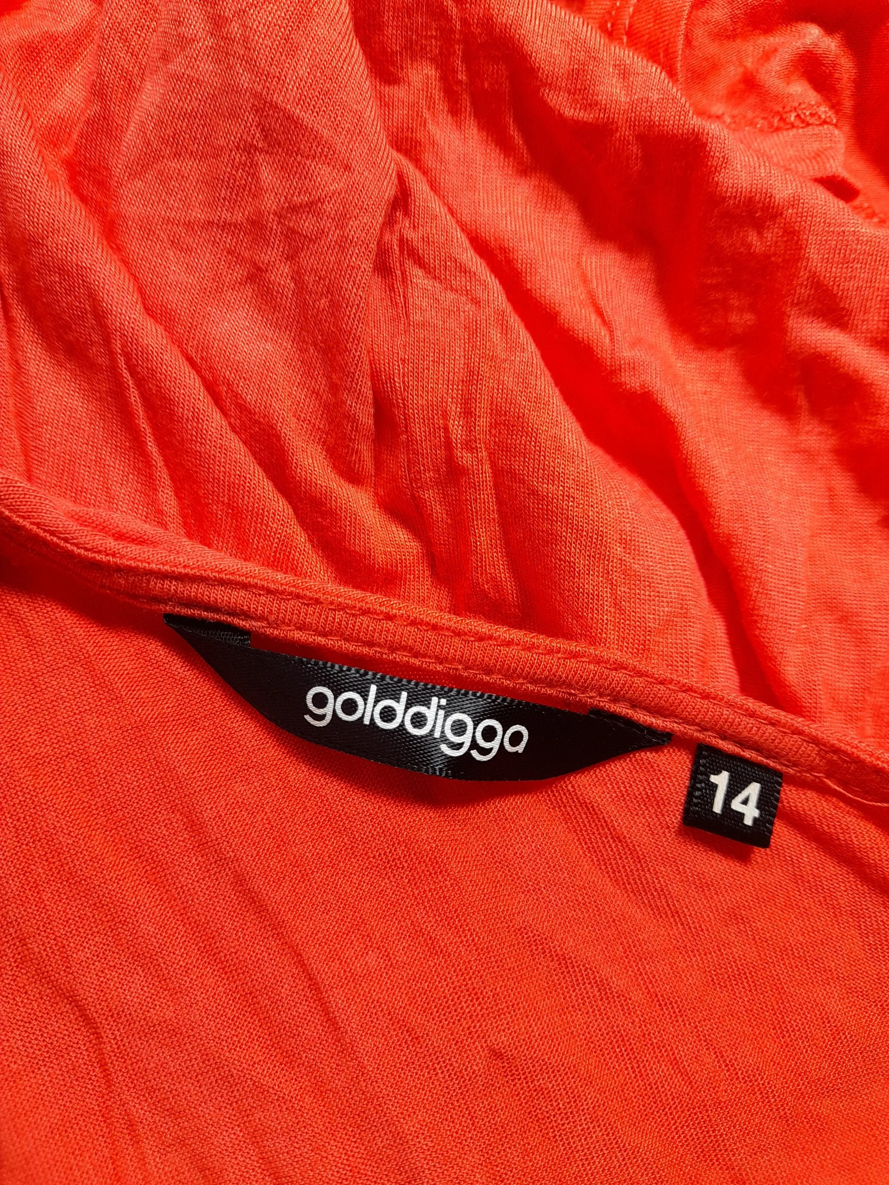 Golddigga Women's Top UK 14 Orange 100% Other Sleeveless V-Neck Basic - Image 6