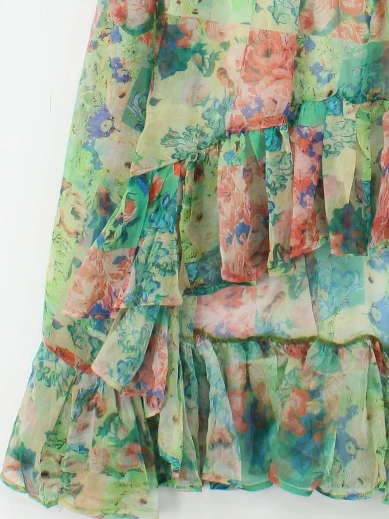 Golden Days Paris Women's Maxi Skirt M Multi Floral 100% Polyester Long Maxi - Image 4