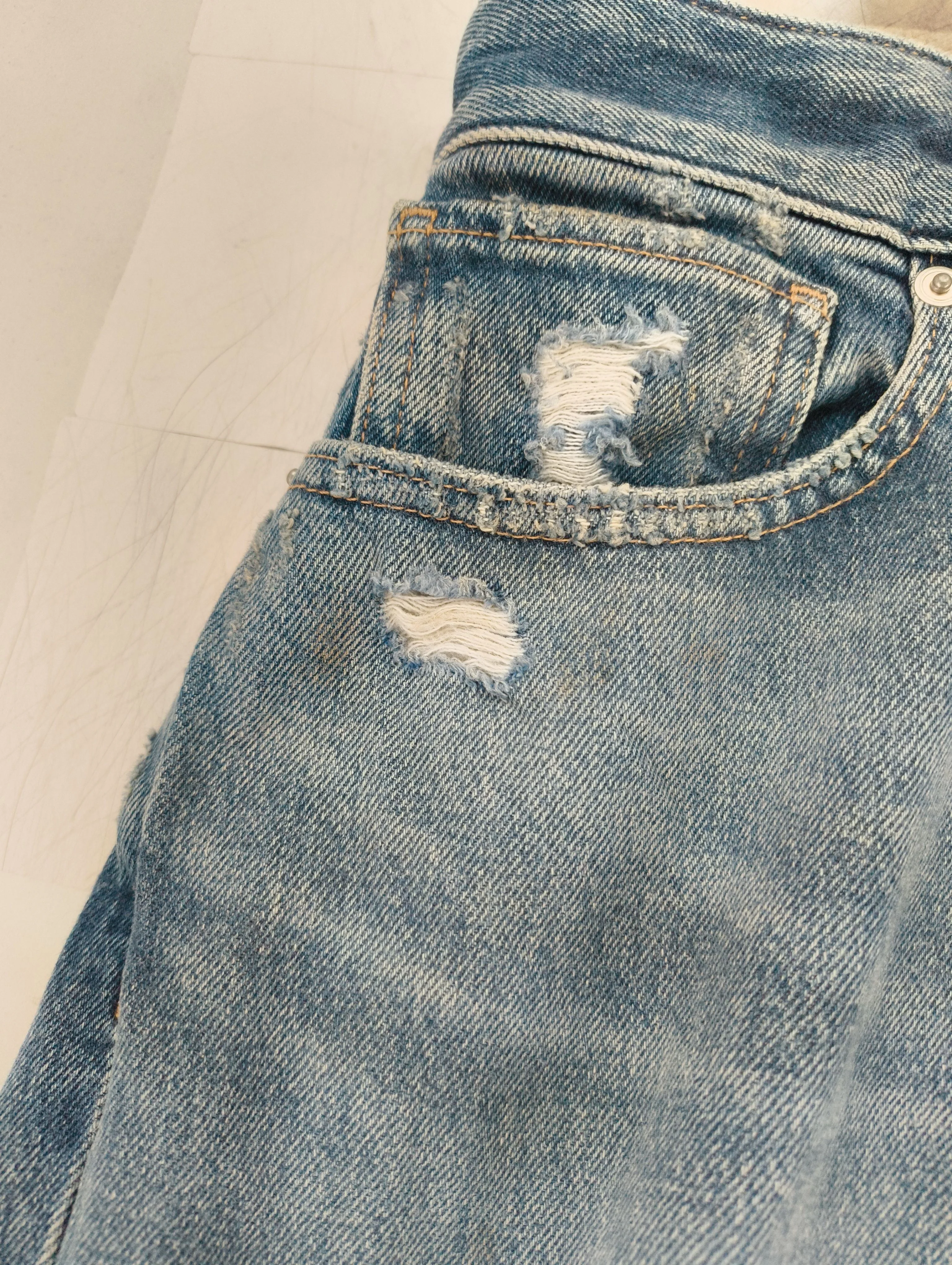 Good American Men's Jeans L Blue 100% Cotton Wide-Leg - Image 5