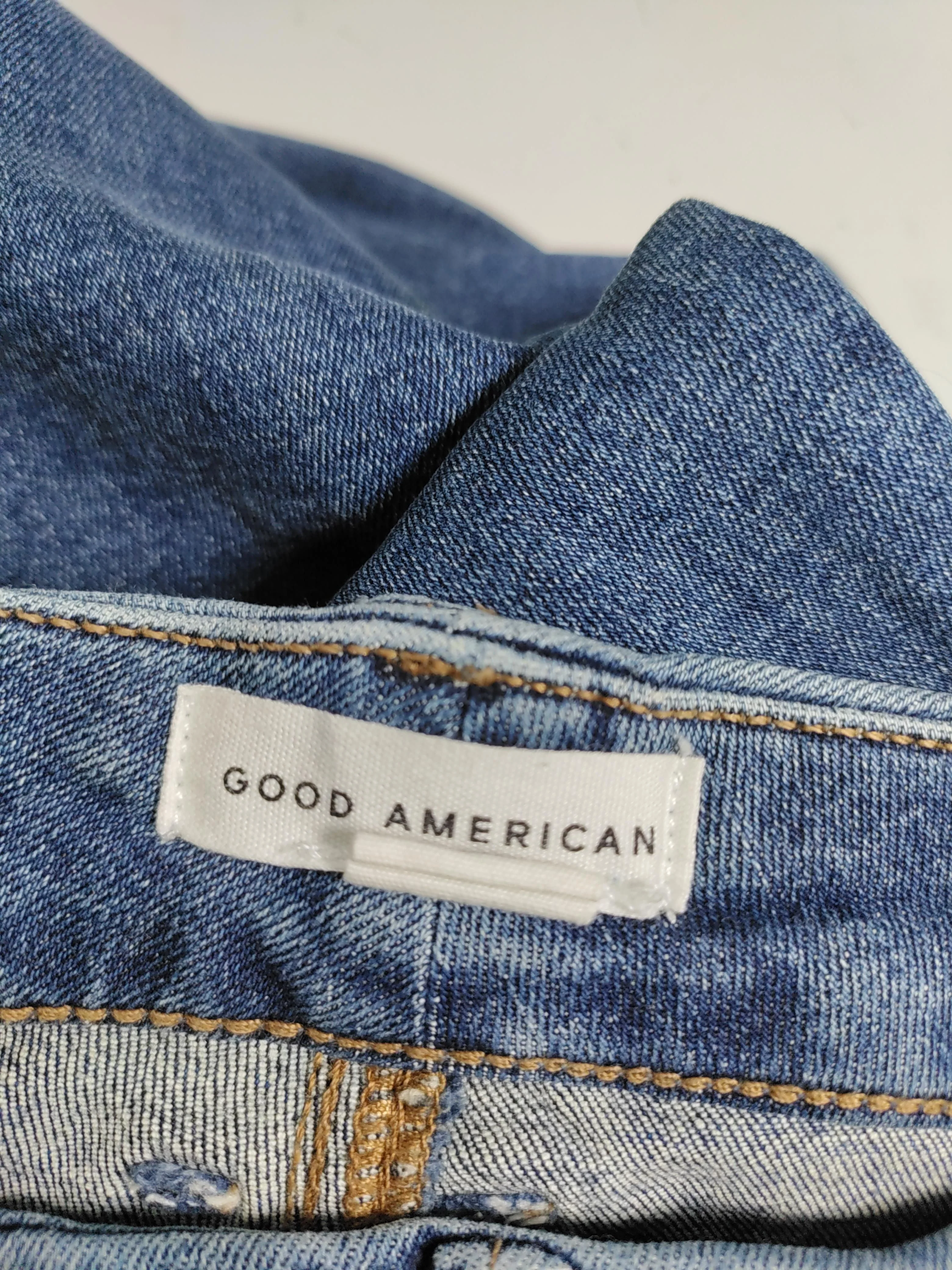 Good American Women's Jeans S Blue Cotton with Elastane Flared - Image 5