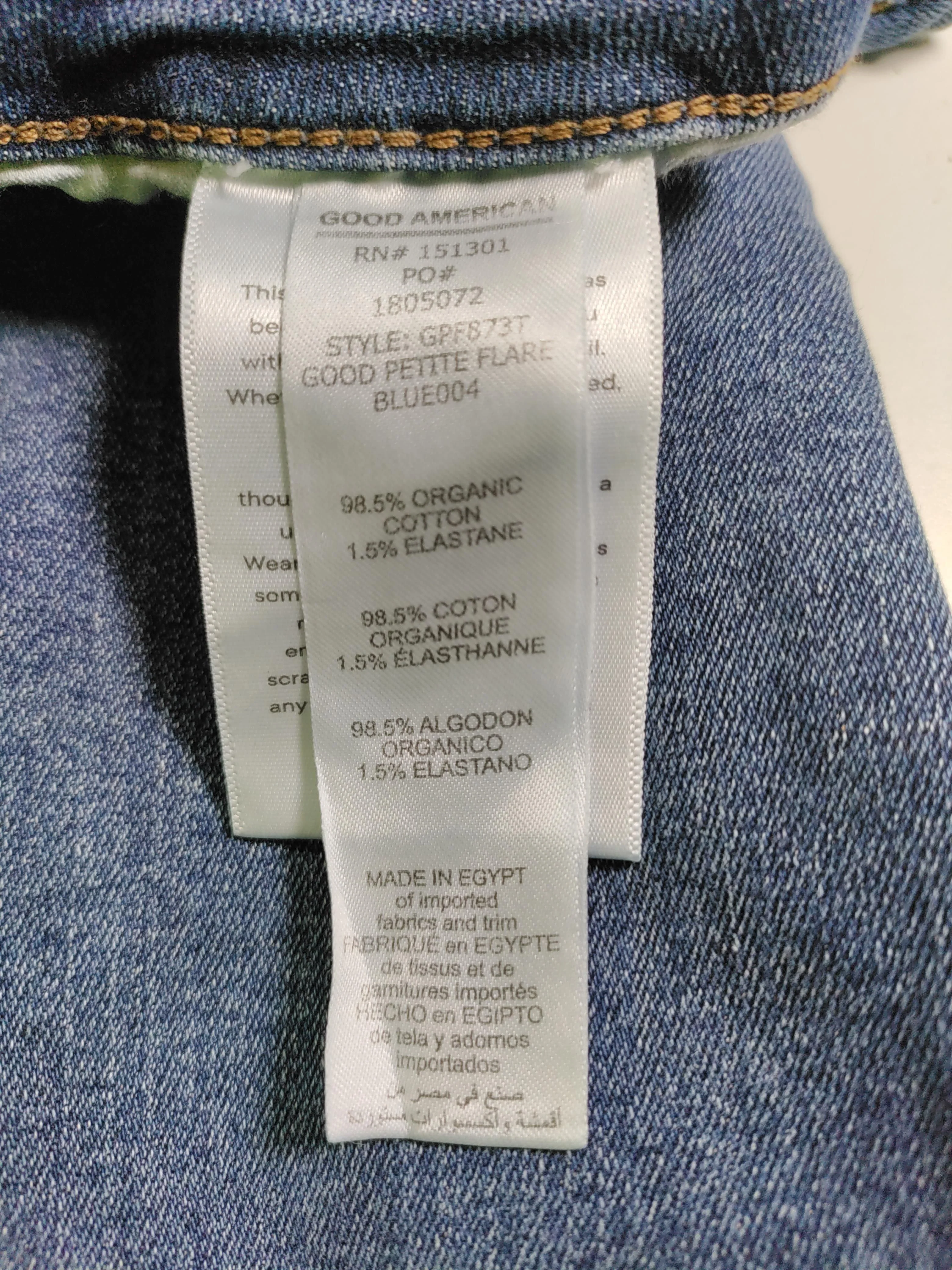 Good American Women's Jeans S Blue Cotton with Elastane Flared - Image 6