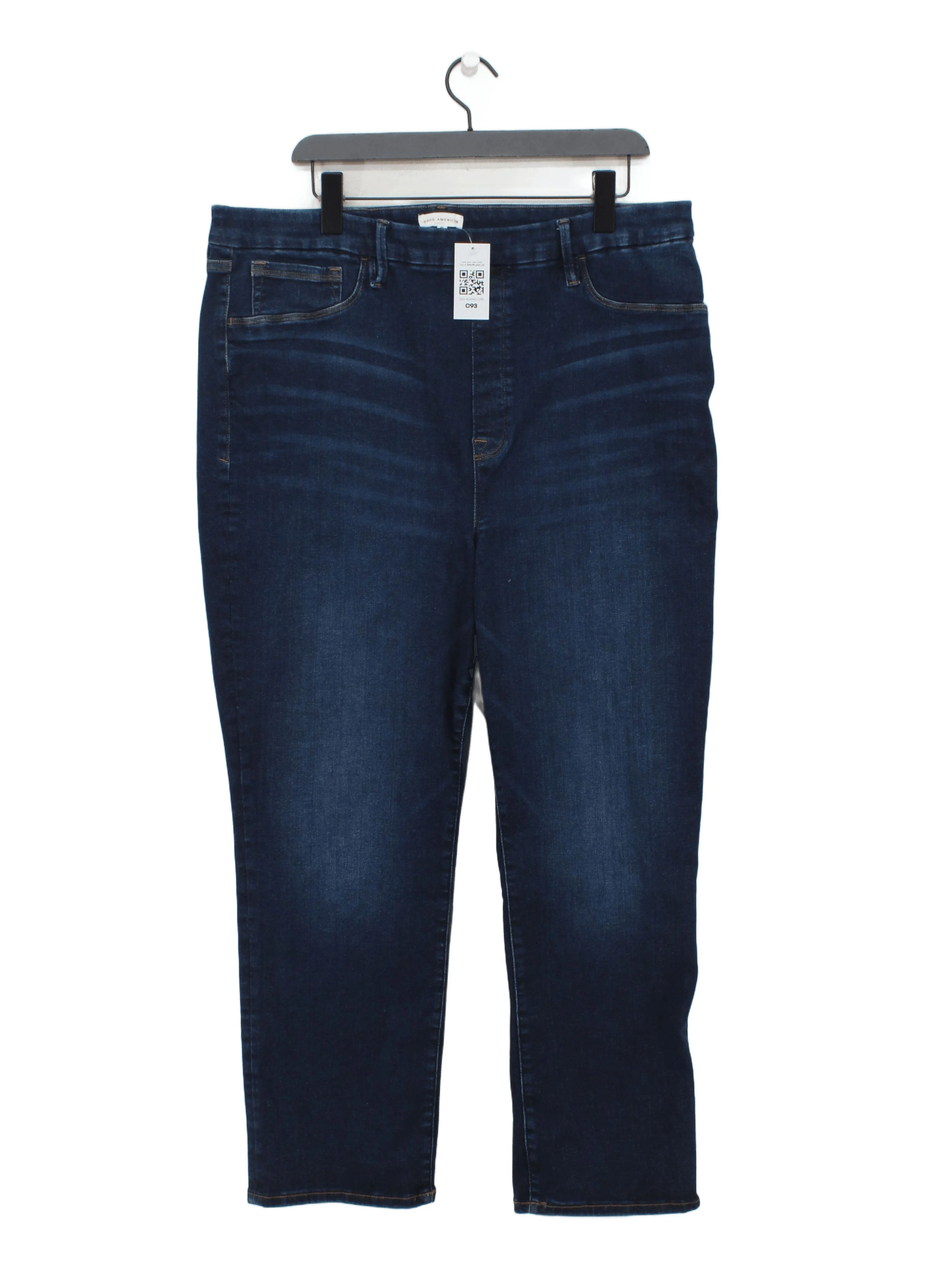 Good American Women's Jeans UK 10 Blue Cotton with Polyester, Elastane Straight