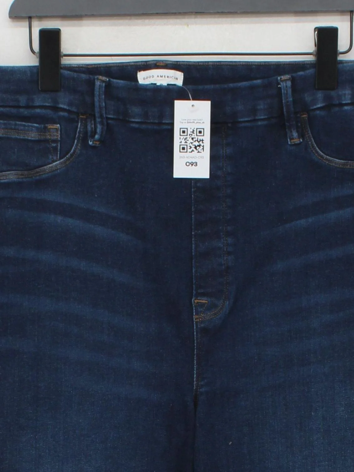 Good American Women's Jeans UK 10 Blue Cotton with Polyester, Elastane Straight - Image 3