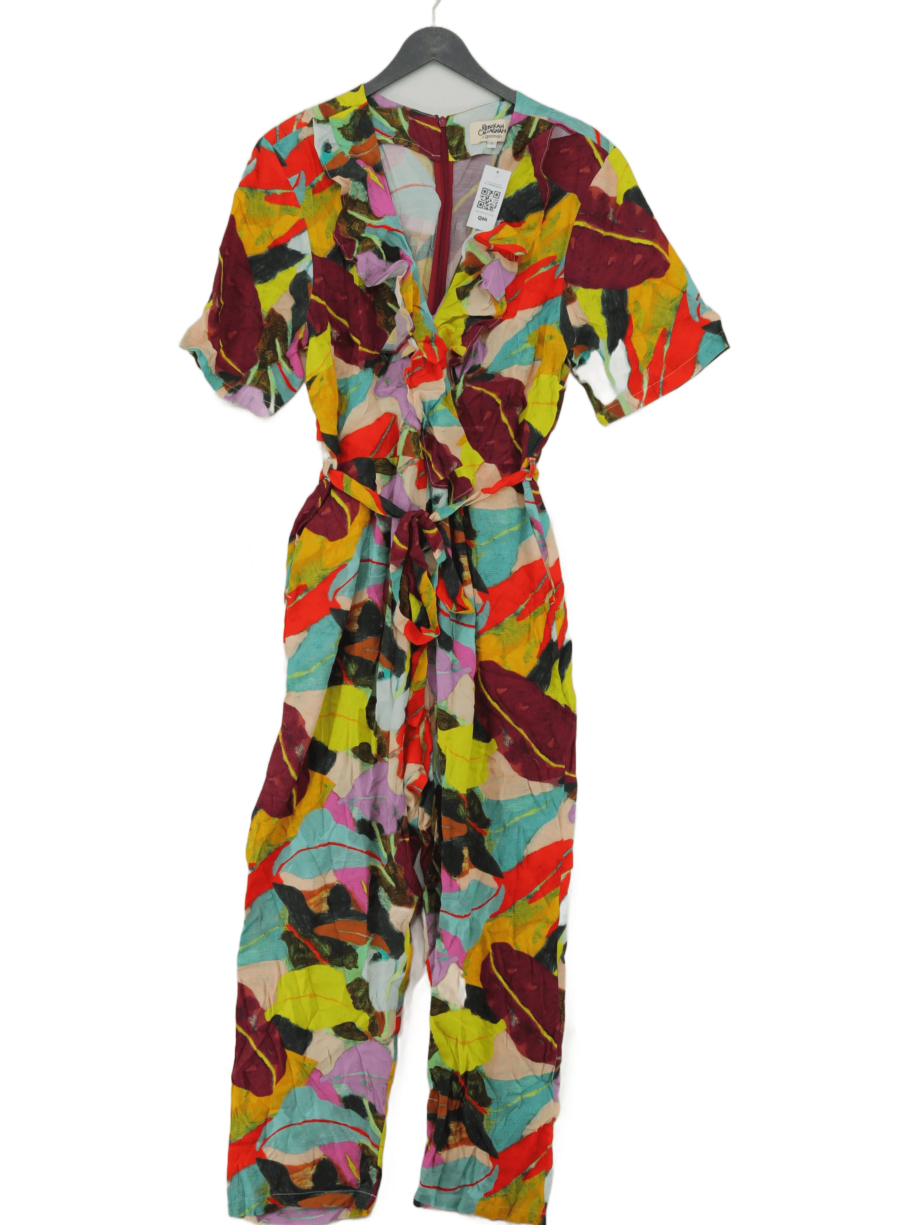 Gorman Women's Jumpsuit UK 12 Multi Viscose with Rayon Wide-Leg Jumpsuit