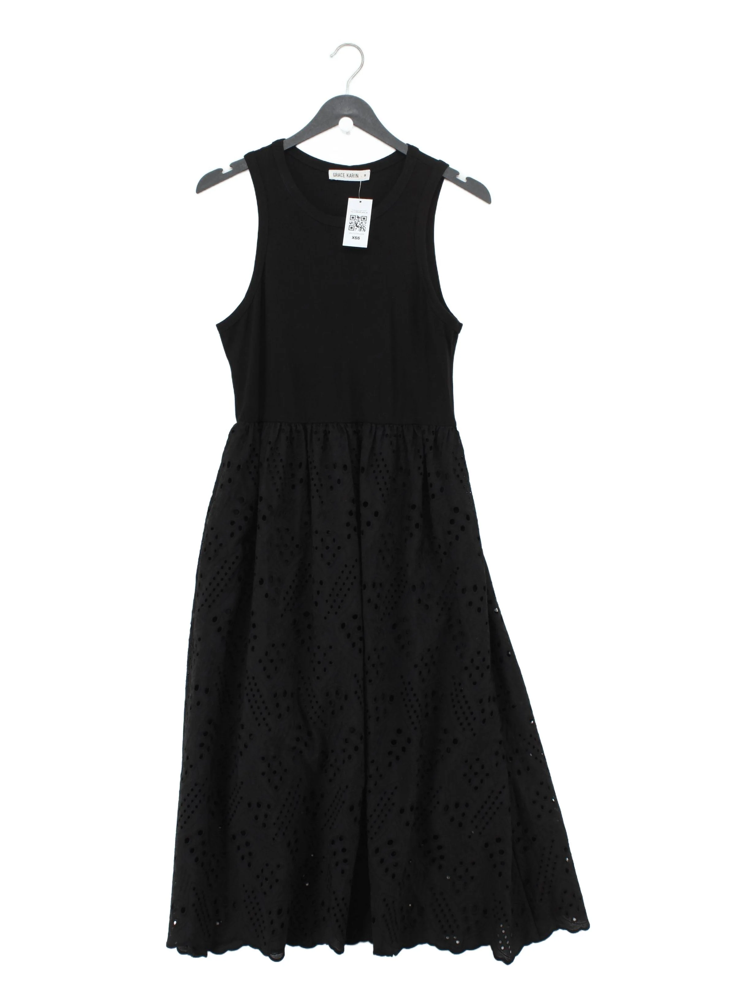 Grace Karin A-Line Midi Dress M in Black