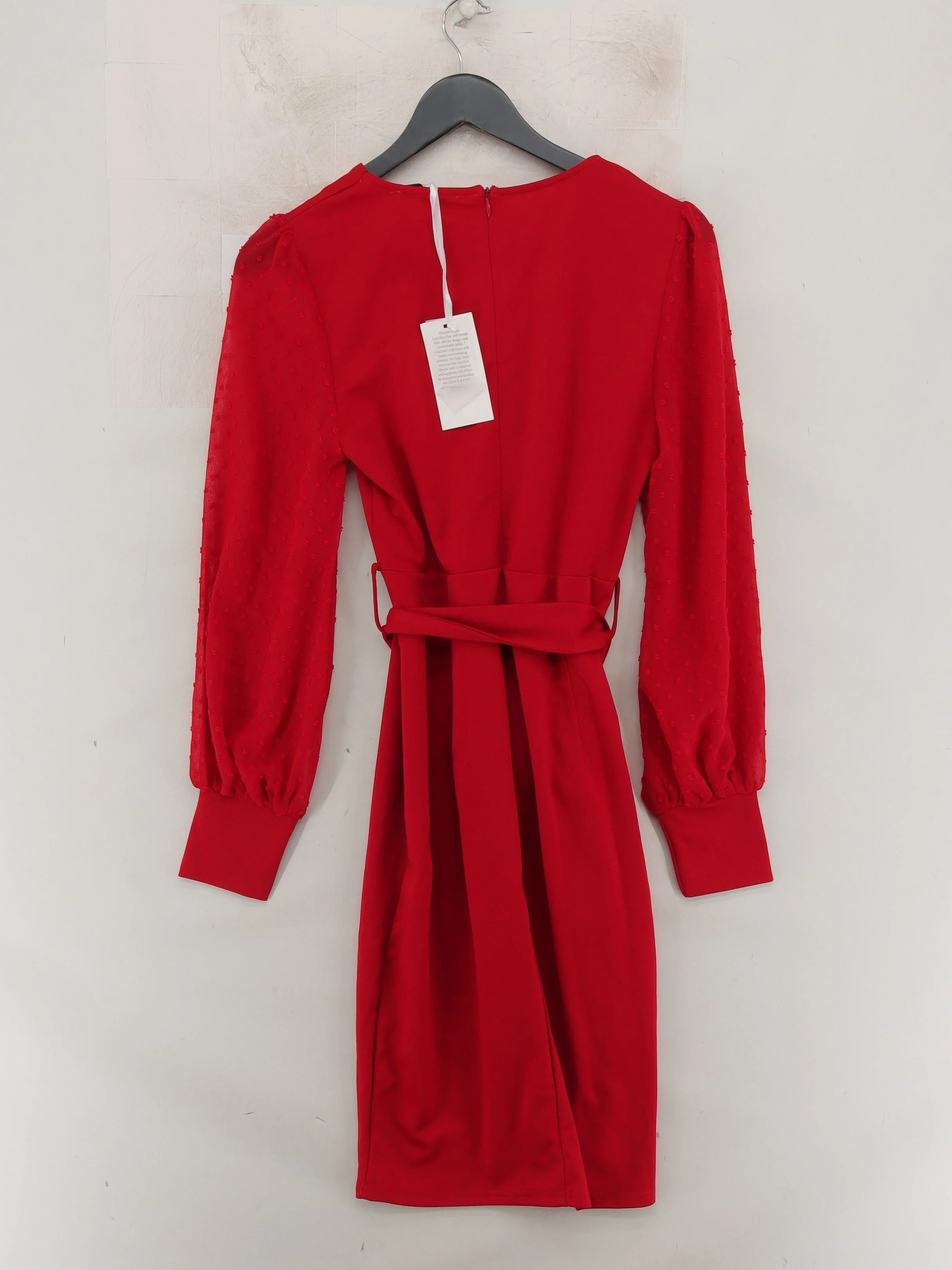 Grace Karin Shirt Mini Dress S in Red - Image 2