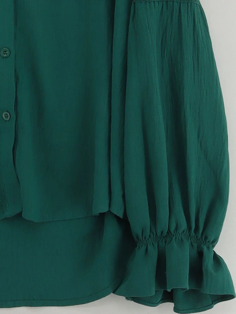Grace Karin Women's Blouse XL Green Polyester with Viscose Basic - Image 4