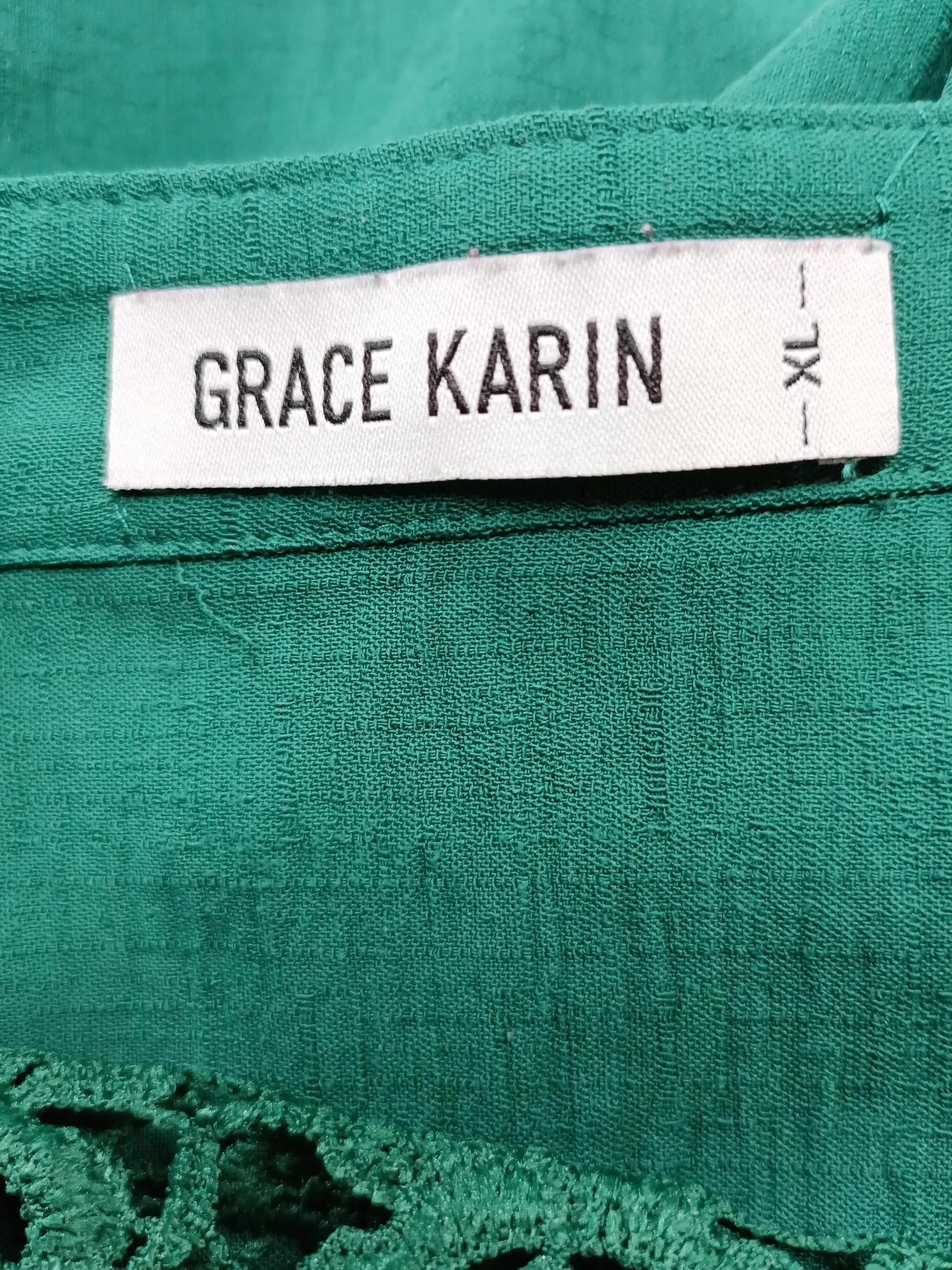 Grace Karin Women's Blouse XL Green Polyester with Viscose Basic - Image 6