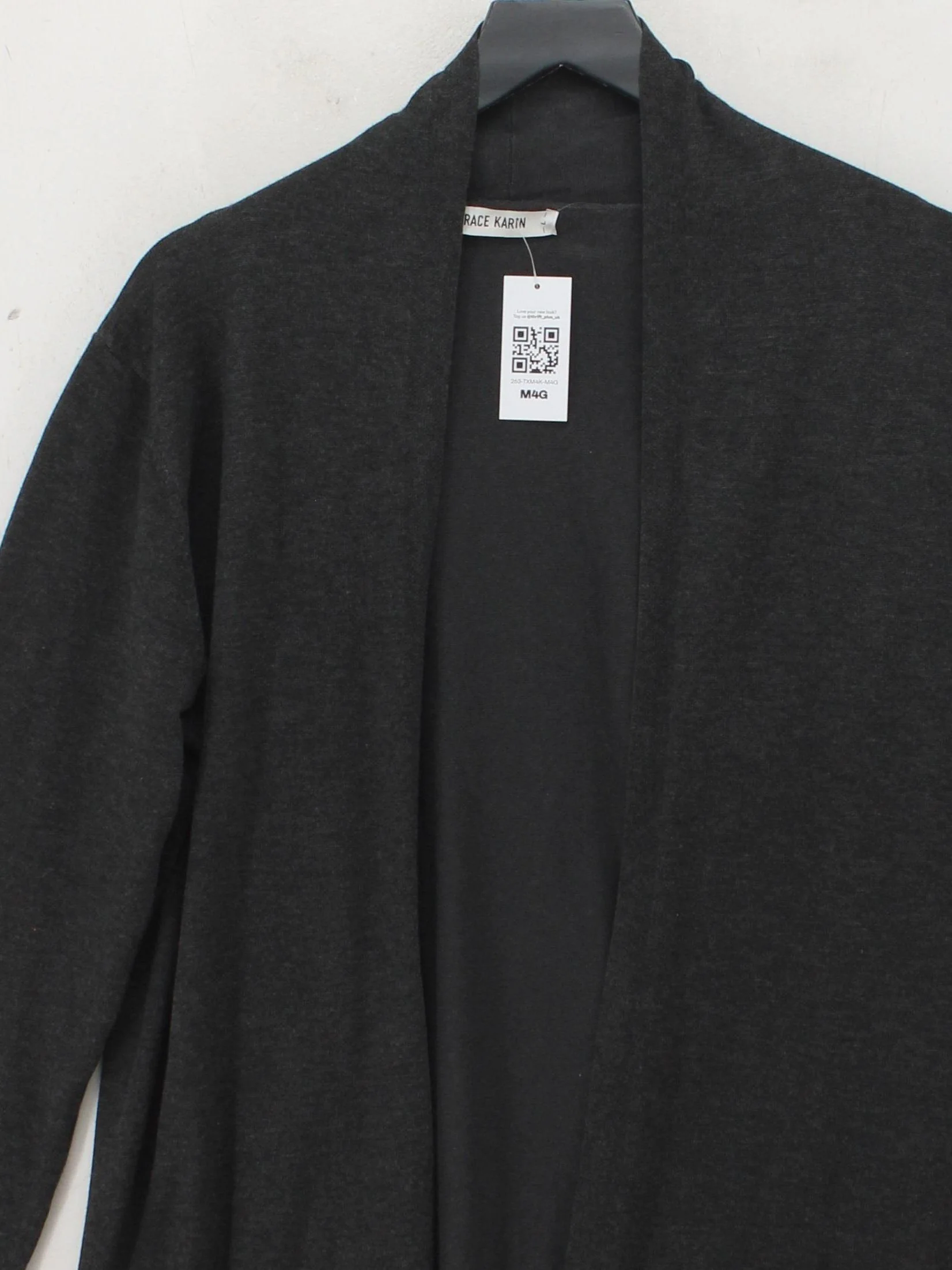 Grace Karin Women's Cardigan L Grey Viscose with Acrylic V-Neck Cardigan - Image 3
