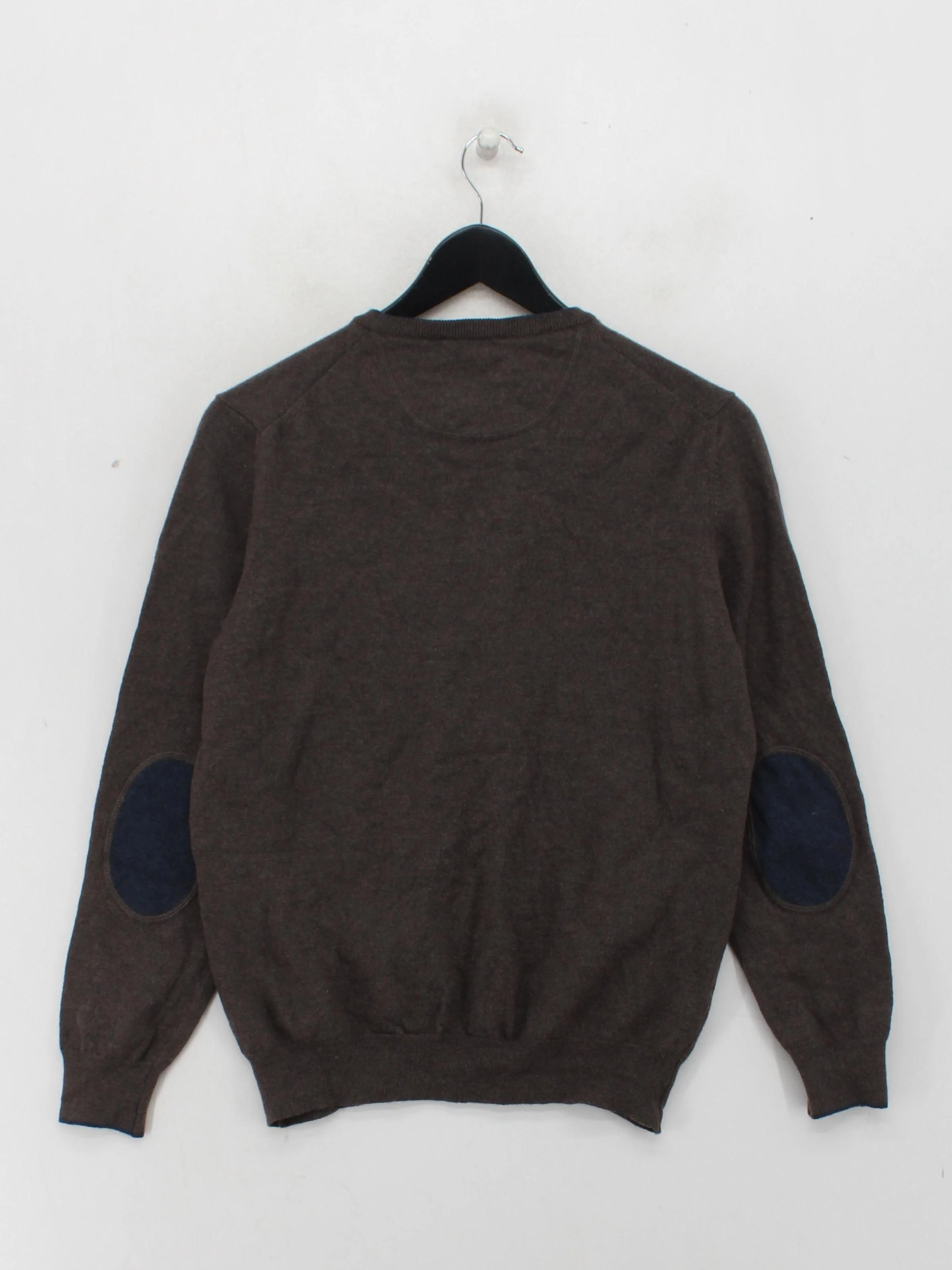Gran Sasso Men's Jumper Chest: 36 in Brown 100% Wool Crew Neck Pullover - Image 2