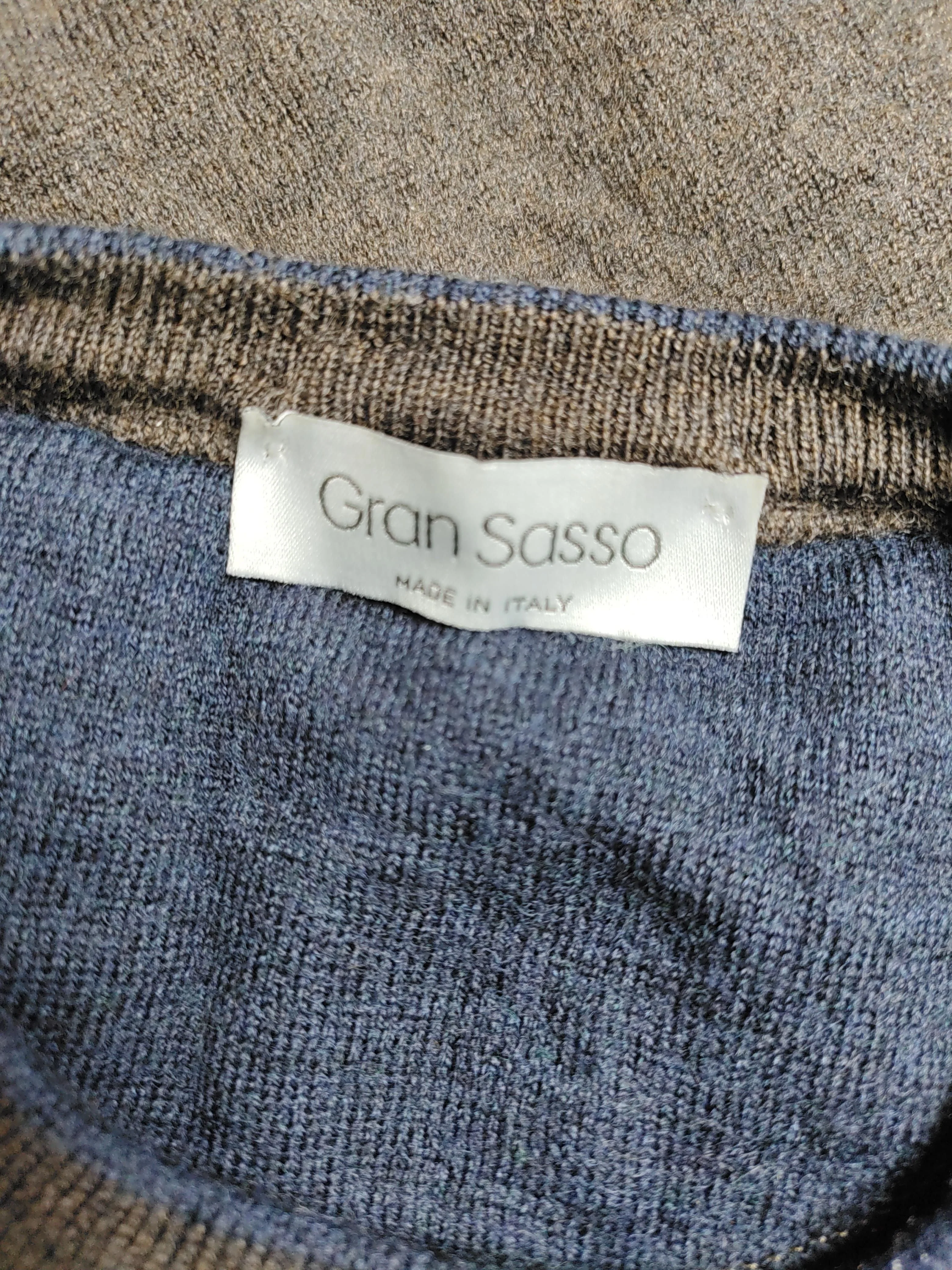 Gran Sasso Men's Jumper Chest: 36 in Brown 100% Wool Crew Neck Pullover - Image 5