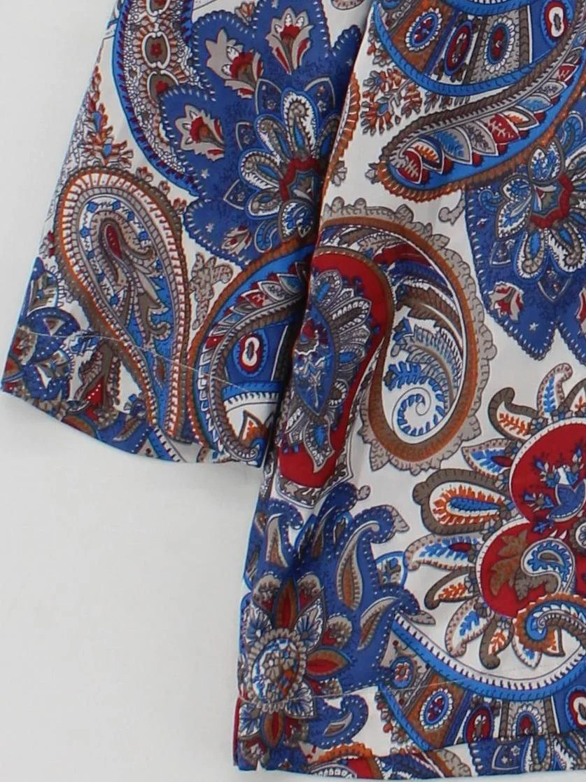Great Plains Women's Top M Multi Paisley 100% Other 3/4 Sleeve Round Neck Basic - Image 4