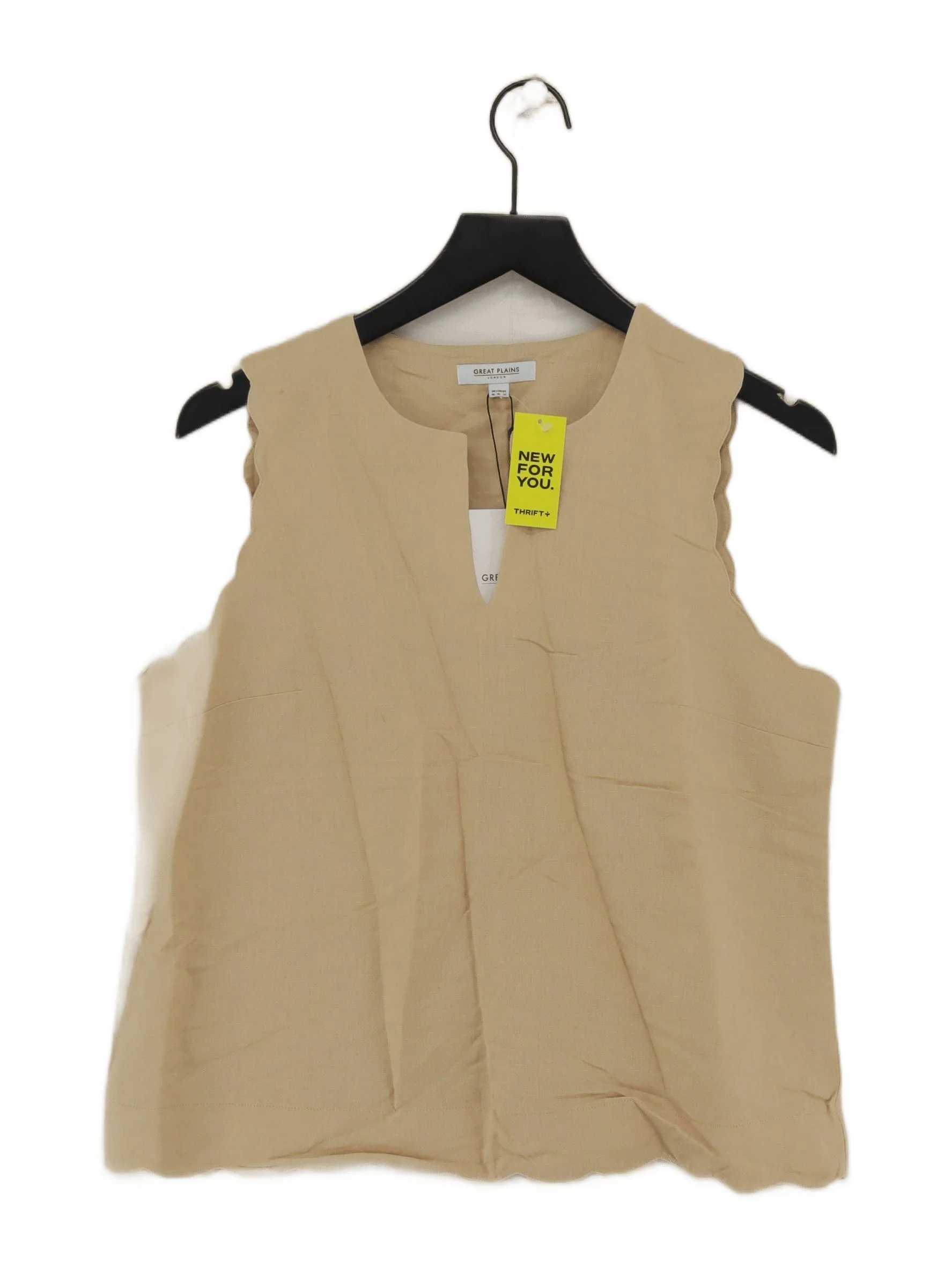 Great Plains Women's Top XL Tan Linen with Cotton Basic New with tags