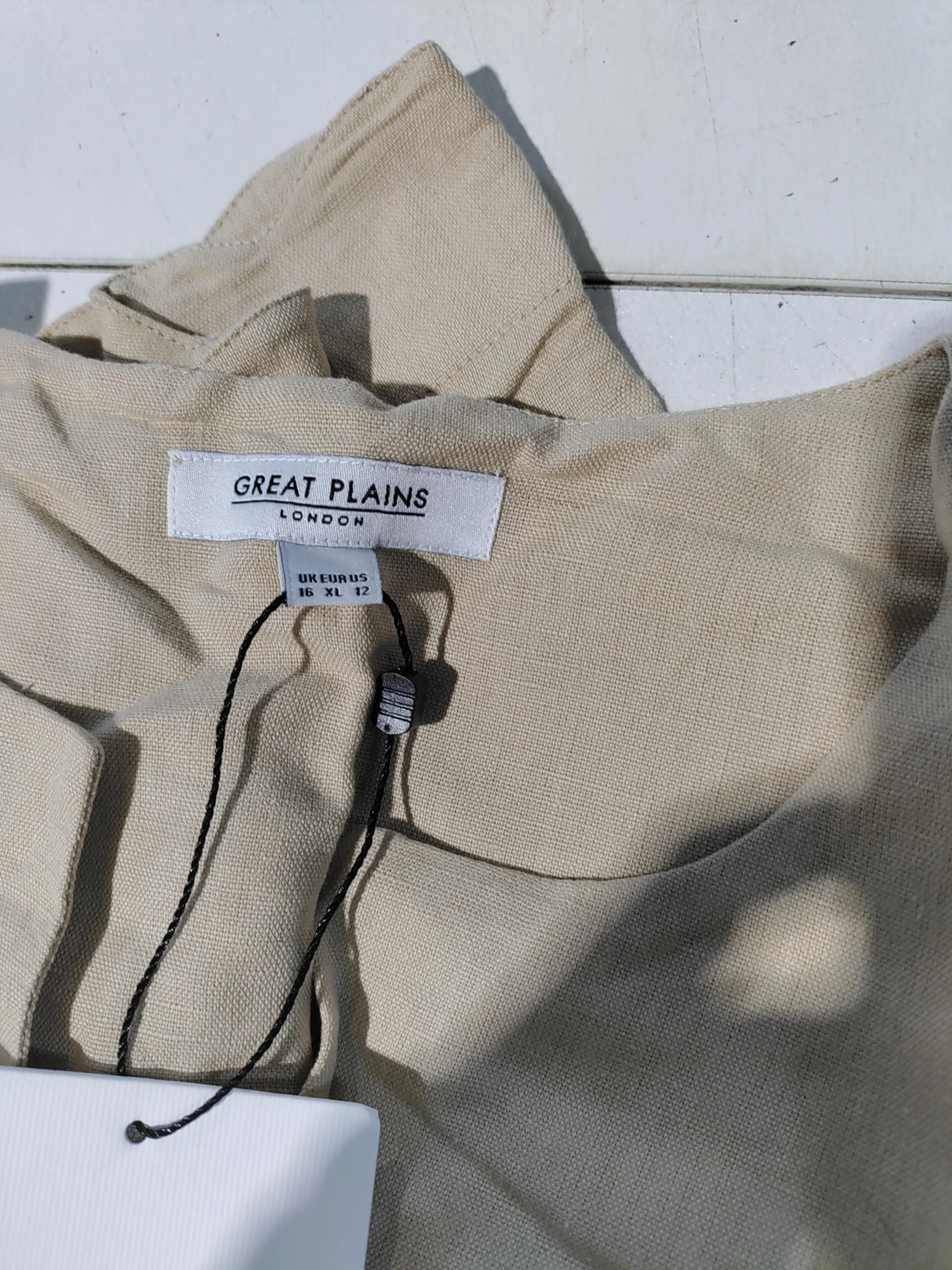 Great Plains Women's Top XL Tan Linen with Cotton Basic New with tags - Image 5