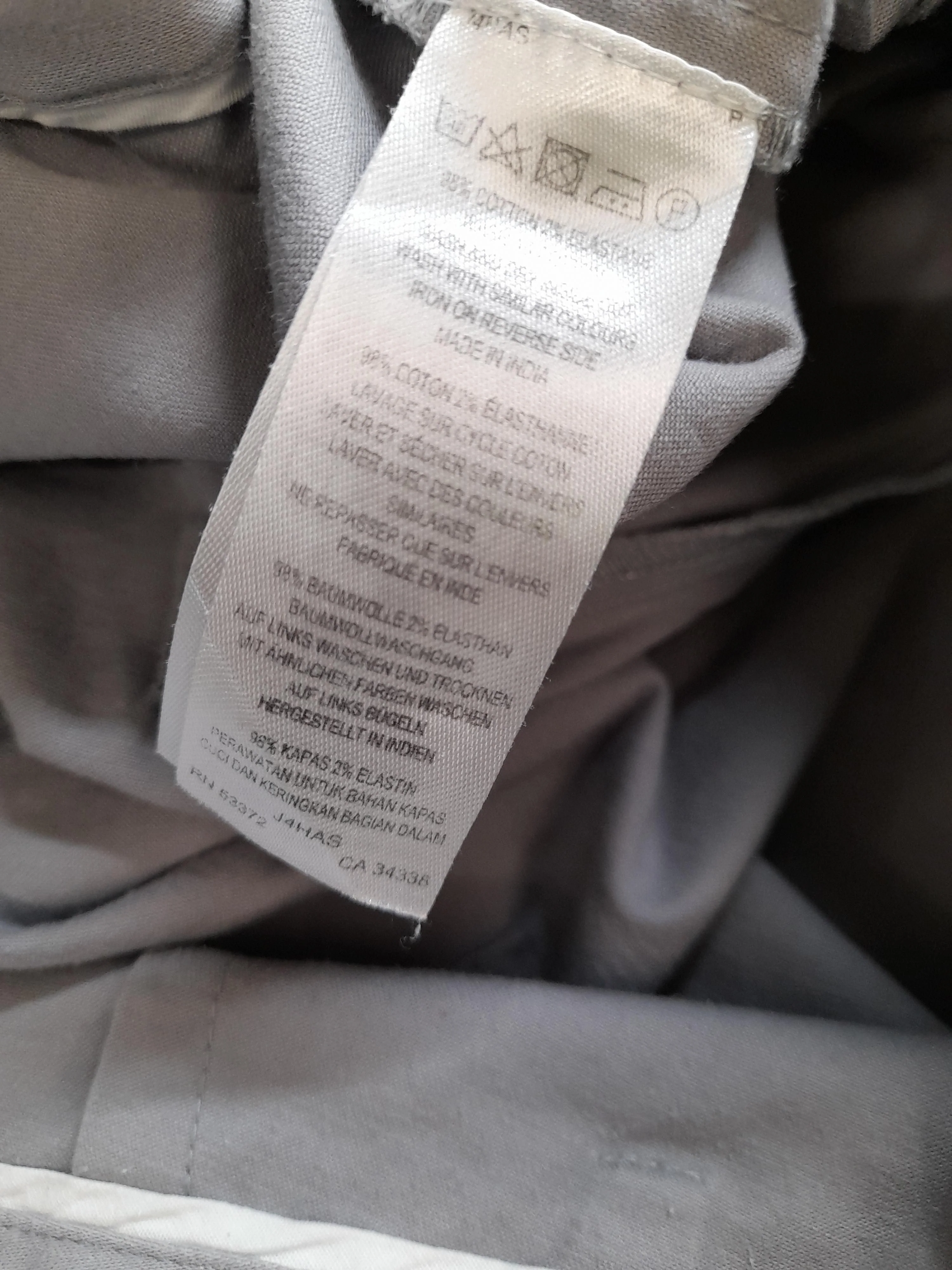 Great Plains Women's Trousers UK 8 Grey Cotton with Elastane Straight Cropped - Image 6