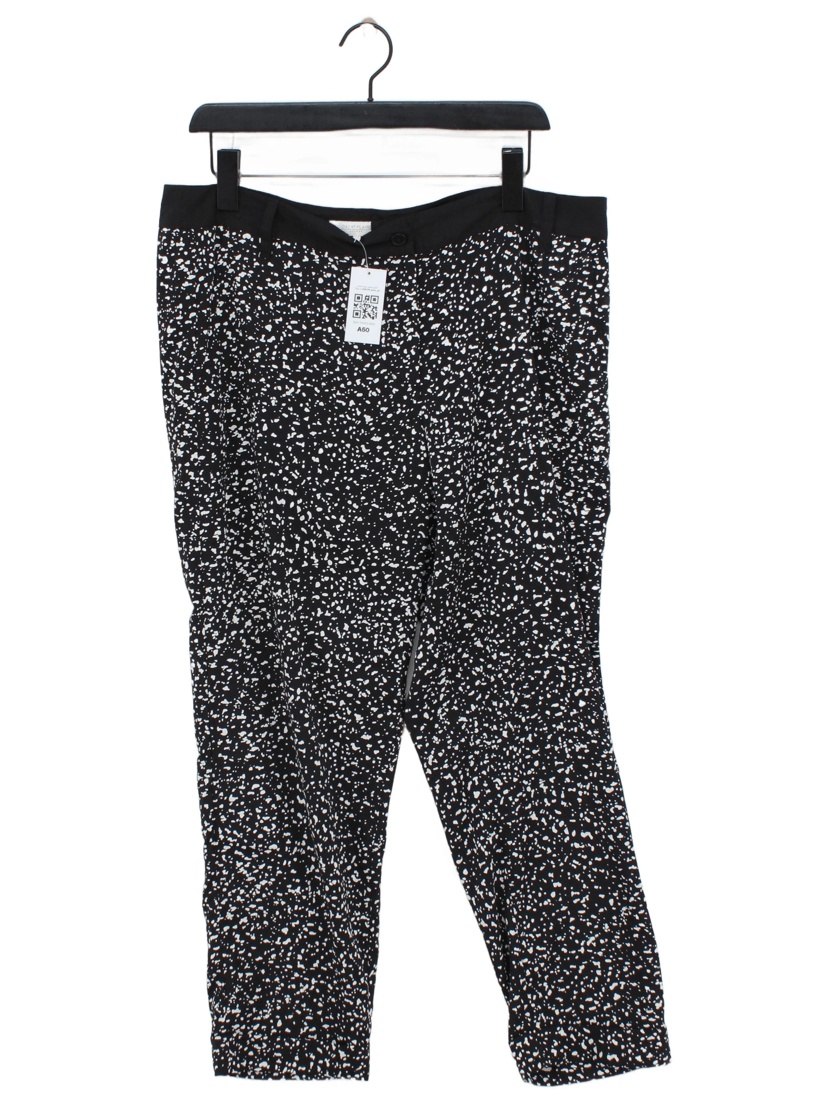 Great Plains Women's Trousers XS Black 100% Polyester Tapered Chino