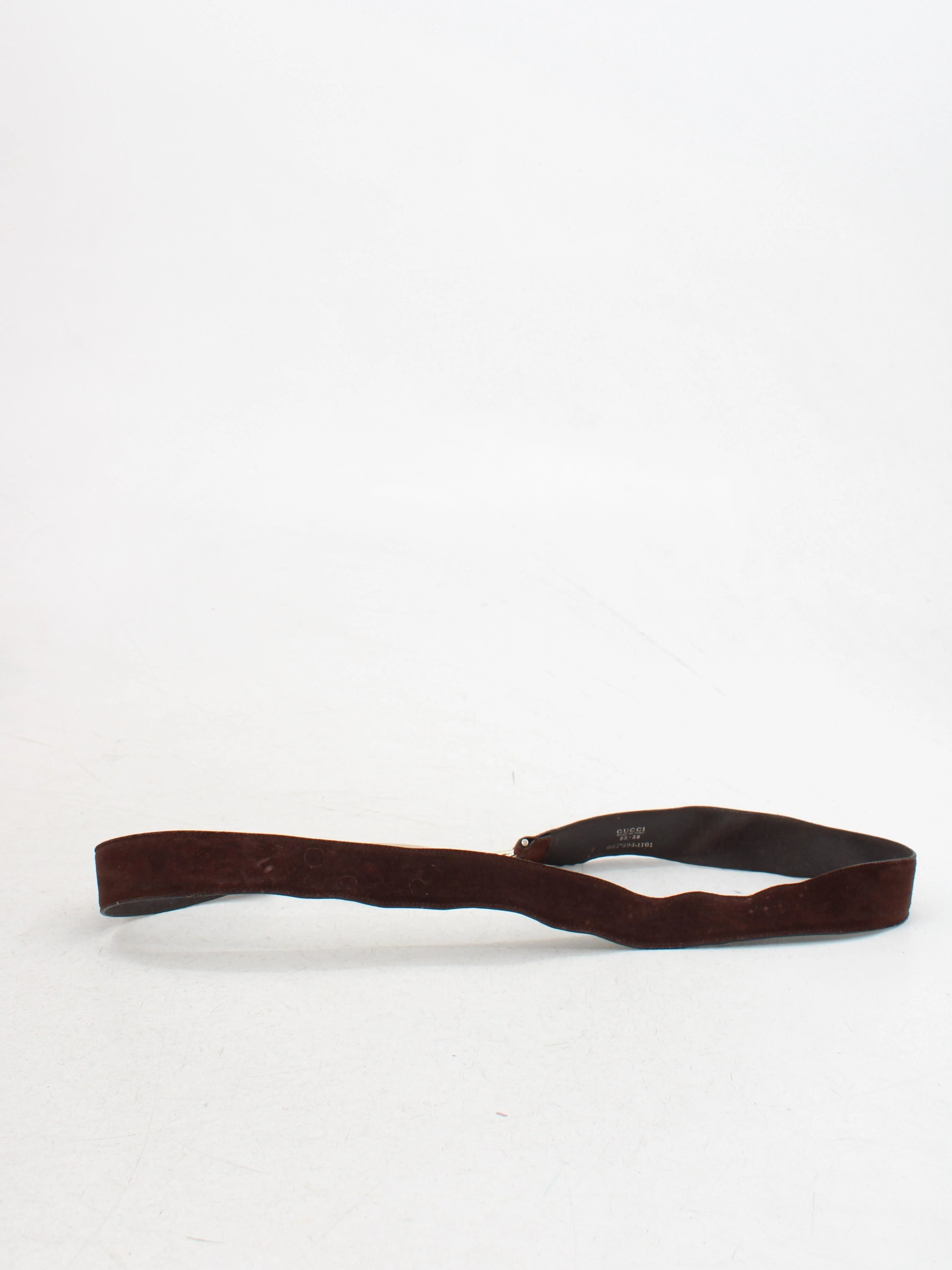 Gucci Men's Belt W 38 in Brown Suede with Leather Dress Belt - Image 2