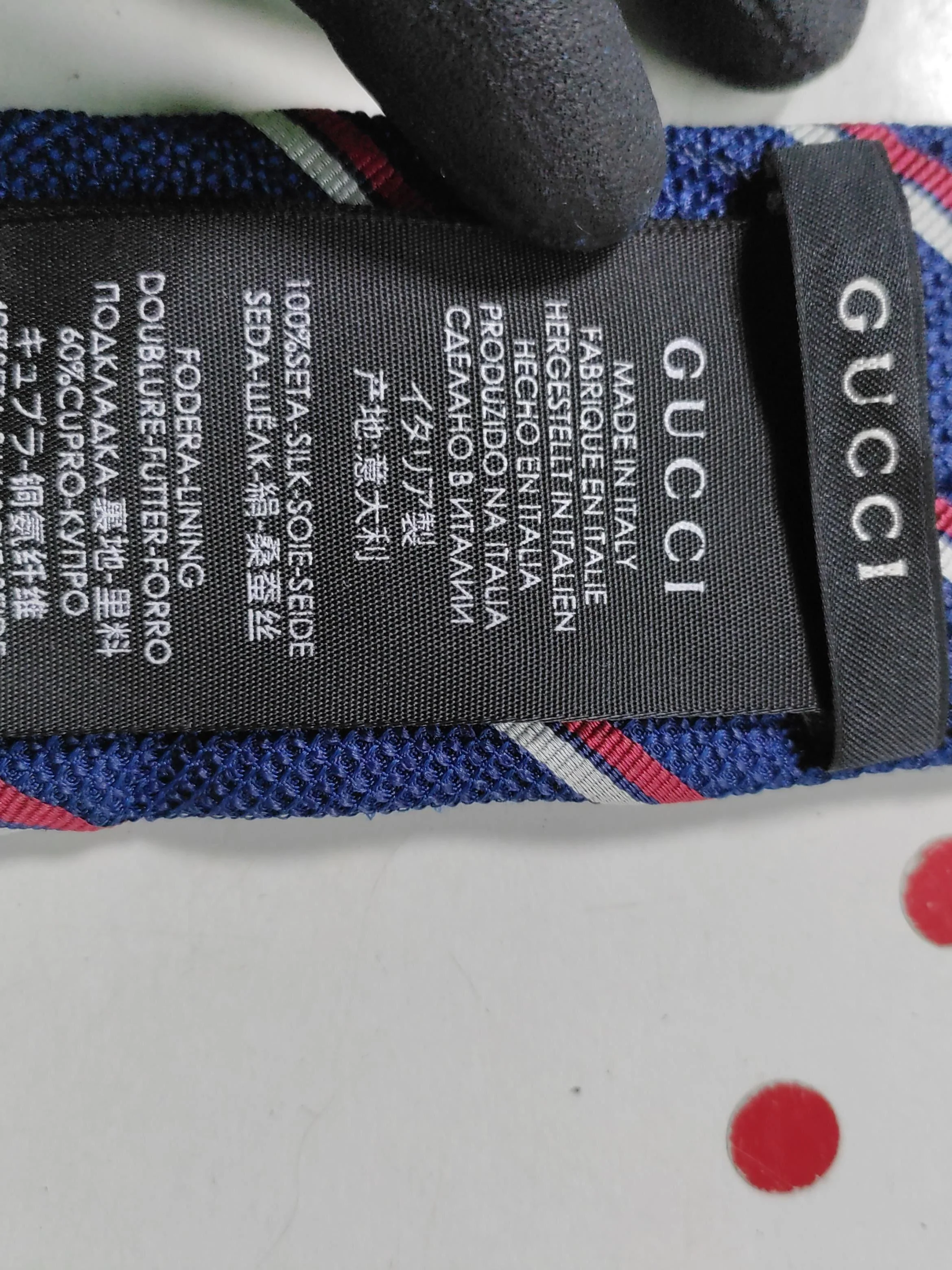 Gucci Men's Tie Blue Striped 100% Silk - Image 9