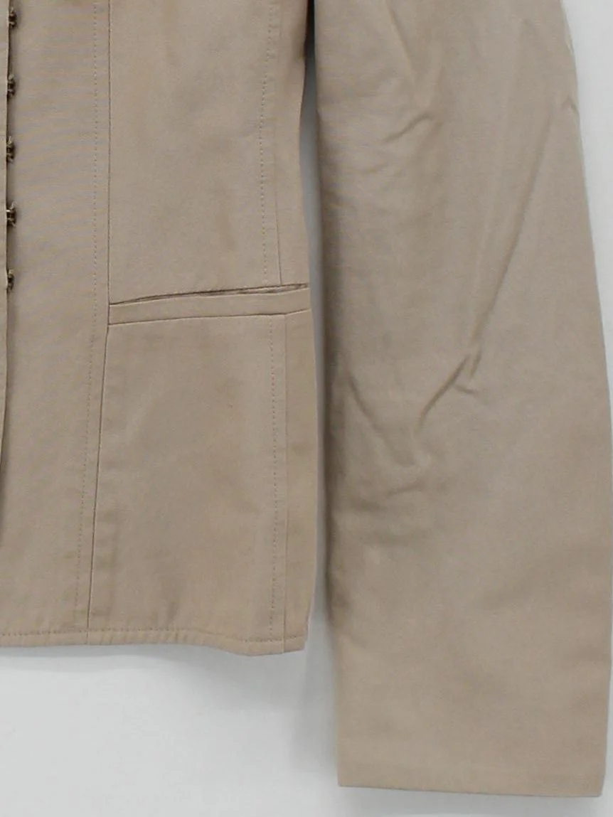 Gucci Women's Blazer UK 10 Tan 100% Cotton Overcoat - Image 4