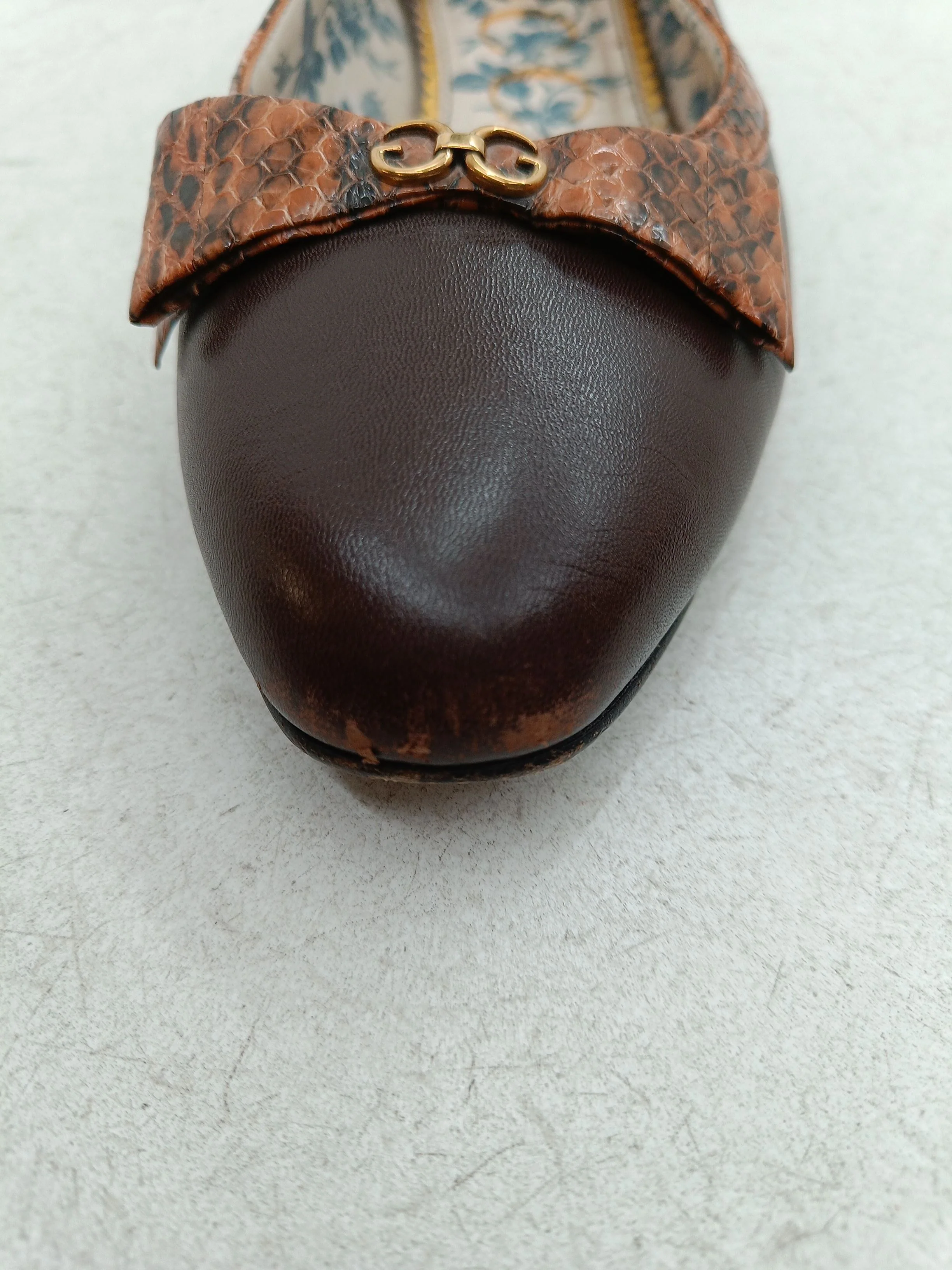 Gucci Women's Flat Shoes UK 5.5 Brown Animal Print Leather with Leather Ballet - Image 8