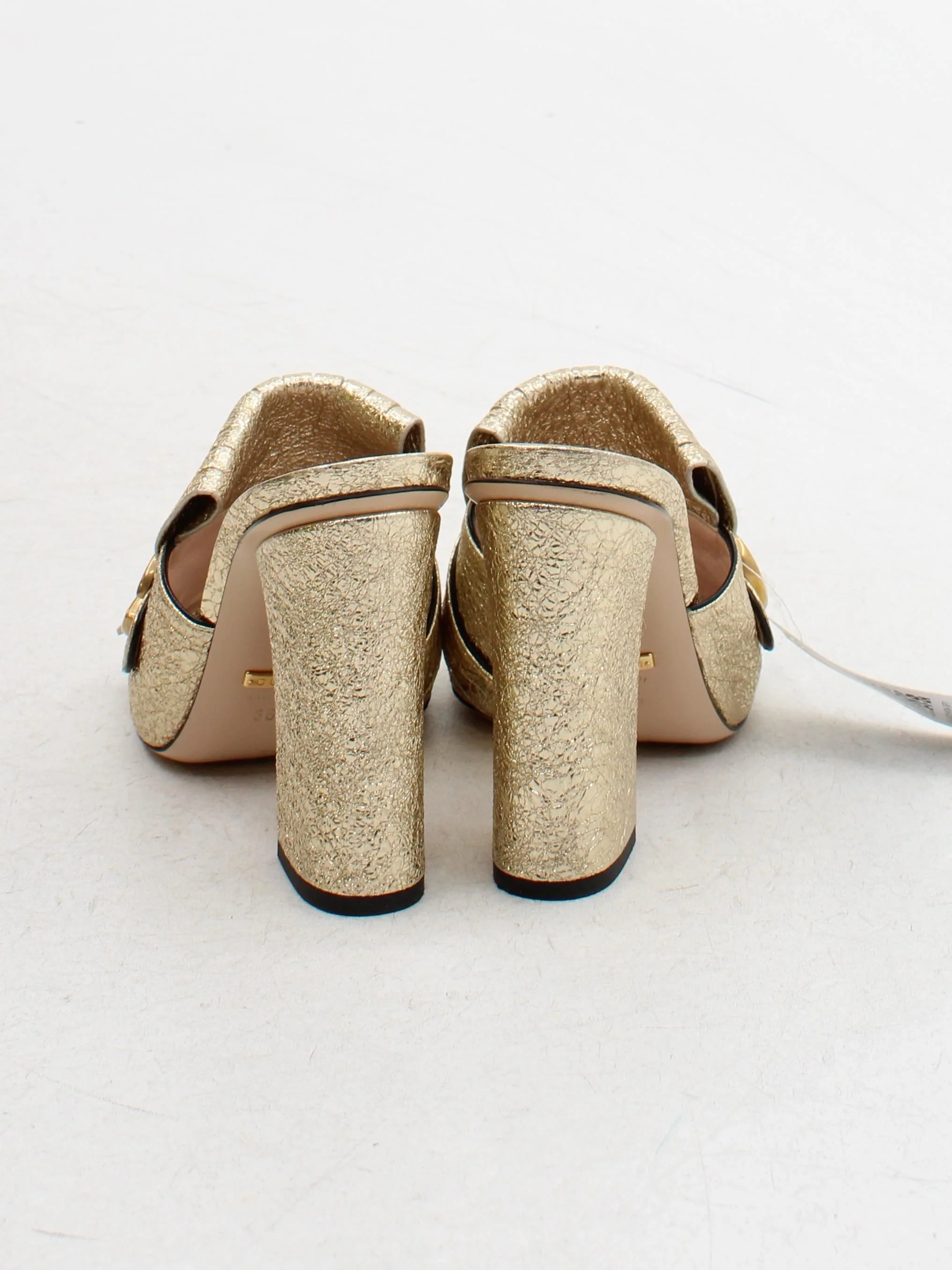 Gucci Women's Heels UK 5.5 Gold 100% Other Mule - Image 3
