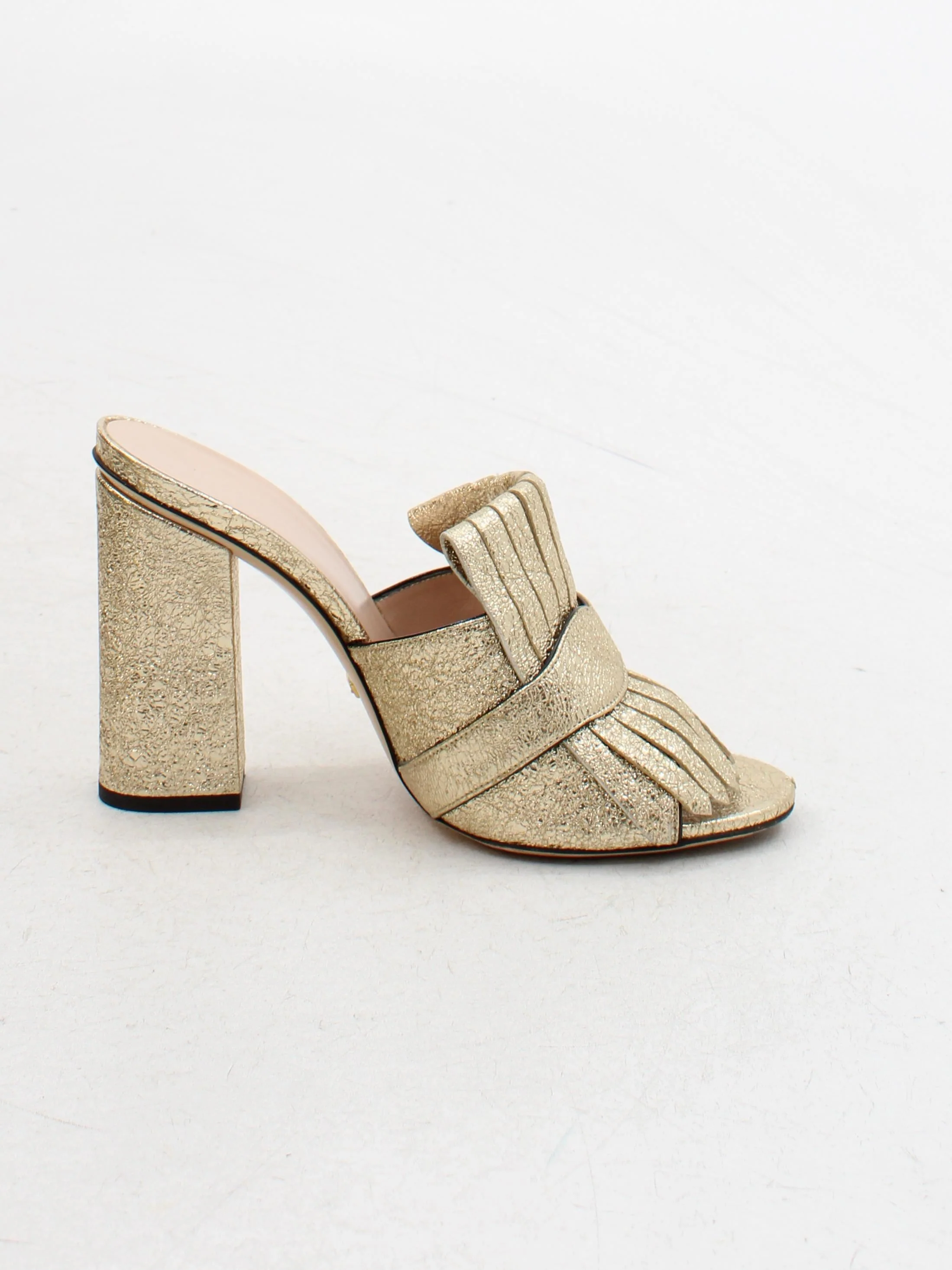 Gucci Women's Heels UK 5.5 Gold 100% Other Mule - Image 5