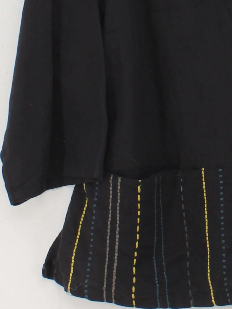 Gudrun Sjöden Women's Blouse M Black 100% Linen 3/4 Sleeve Round Neck Basic - Image 4