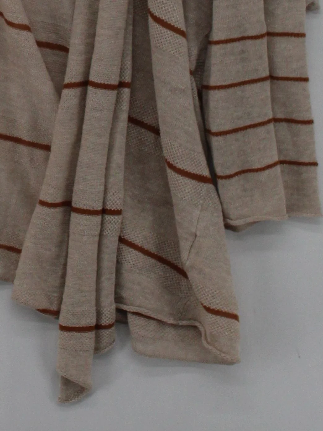 Gudrun Sjöden Women's Cardigan L Cream Striped 100% Linen Mock Neck Cardigan - Image 4
