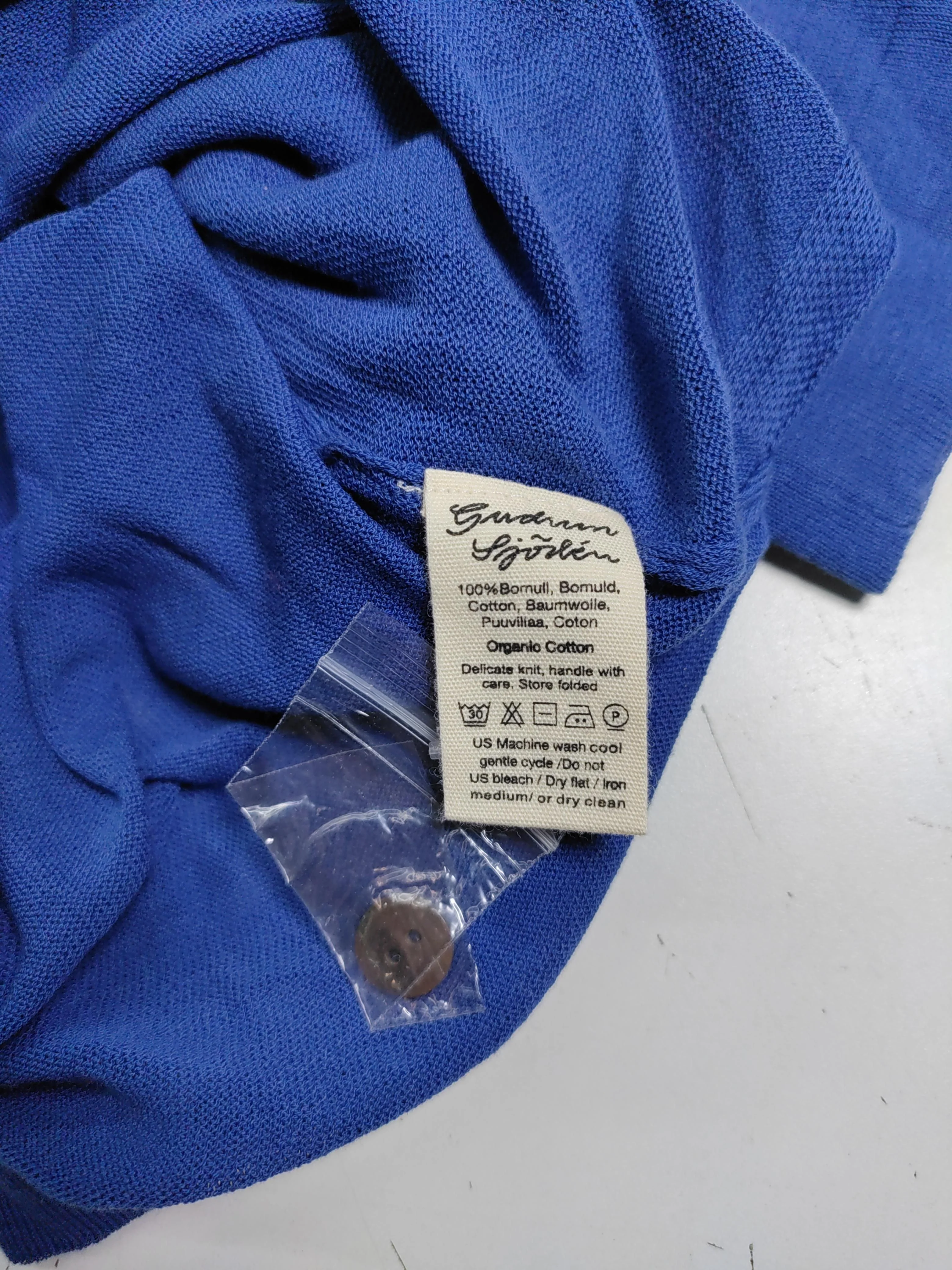 Gudrun Sjöden Women's Cardigan S Blue 100% Cotton Round Neck Cardigan - Image 6