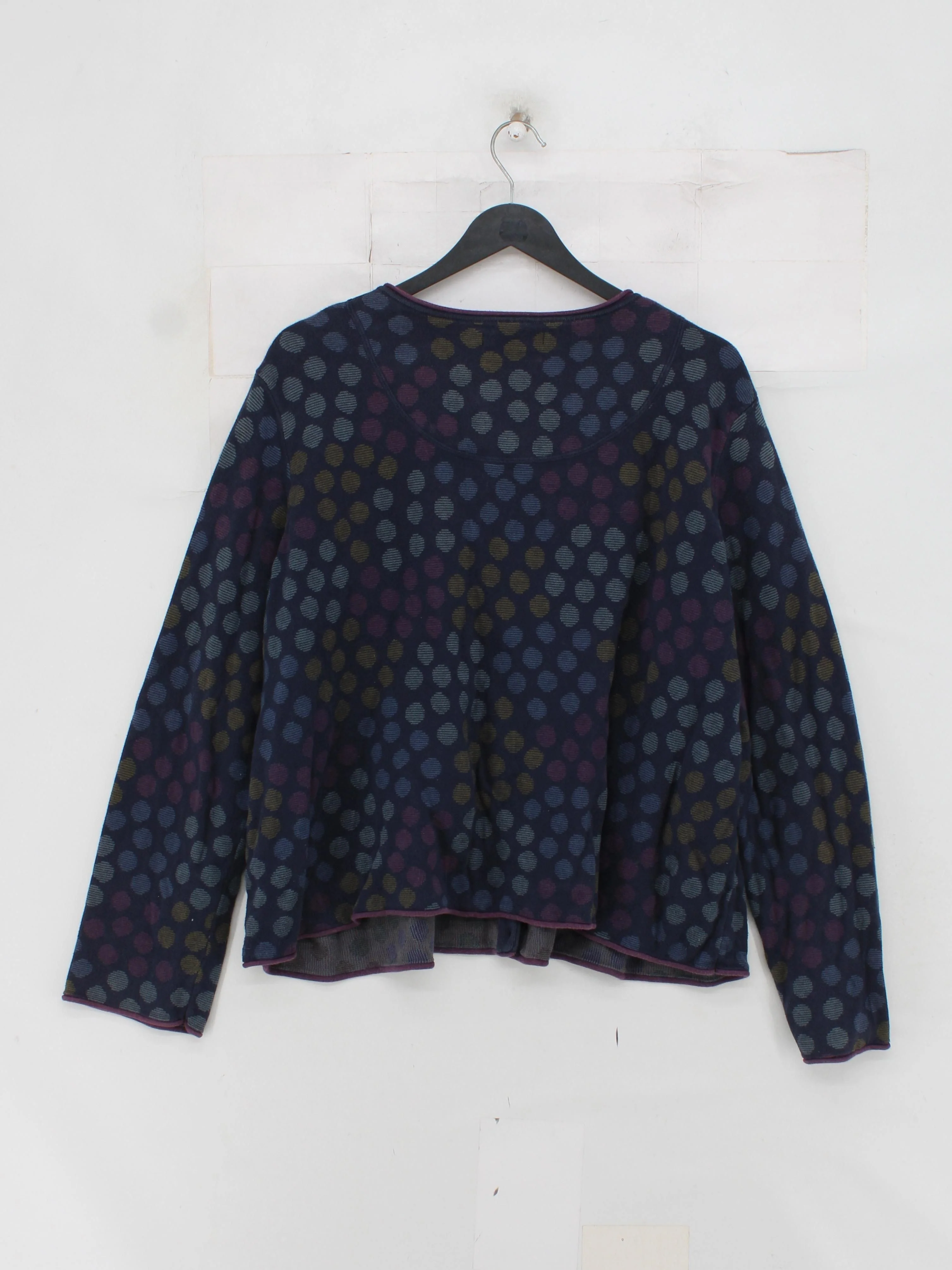 Gudrun Sjöden Women's Cardigan XXL Blue Polkadot 100% Wool V-Neck Cardigan - Image 2