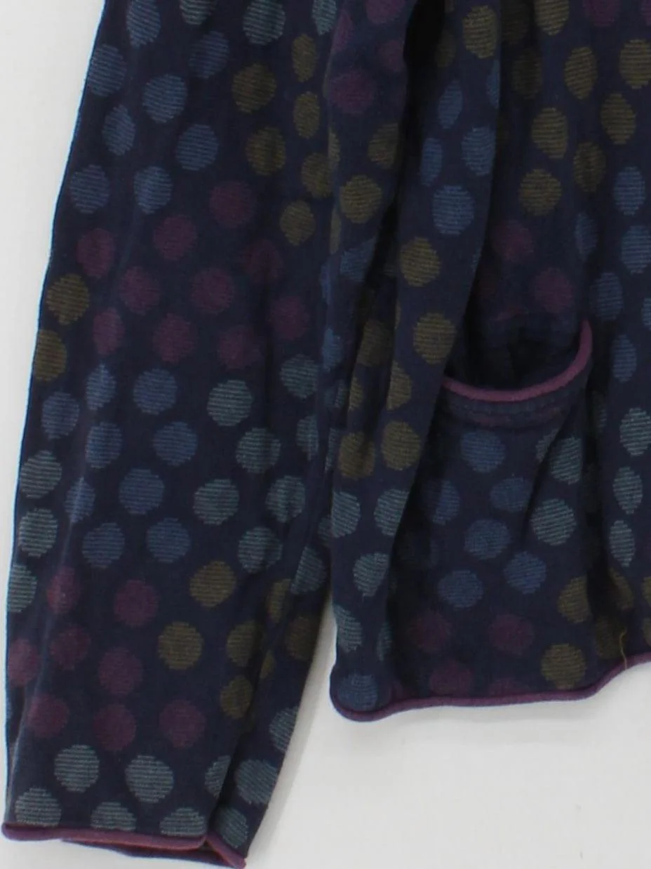 Gudrun Sjöden Women's Cardigan XXL Blue Polkadot 100% Wool V-Neck Cardigan - Image 4