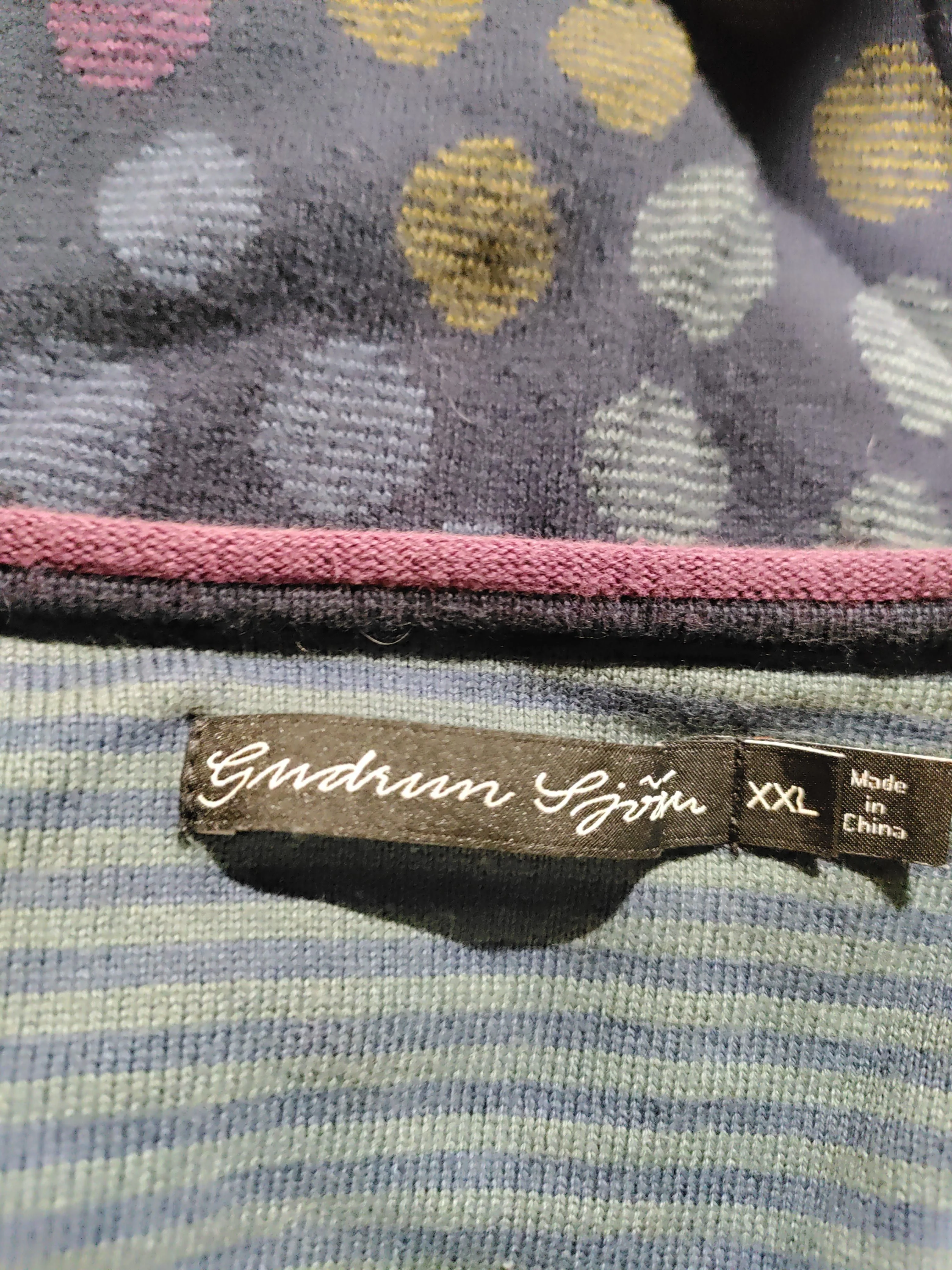 Gudrun Sjöden Women's Cardigan XXL Blue Polkadot 100% Wool V-Neck Cardigan - Image 5
