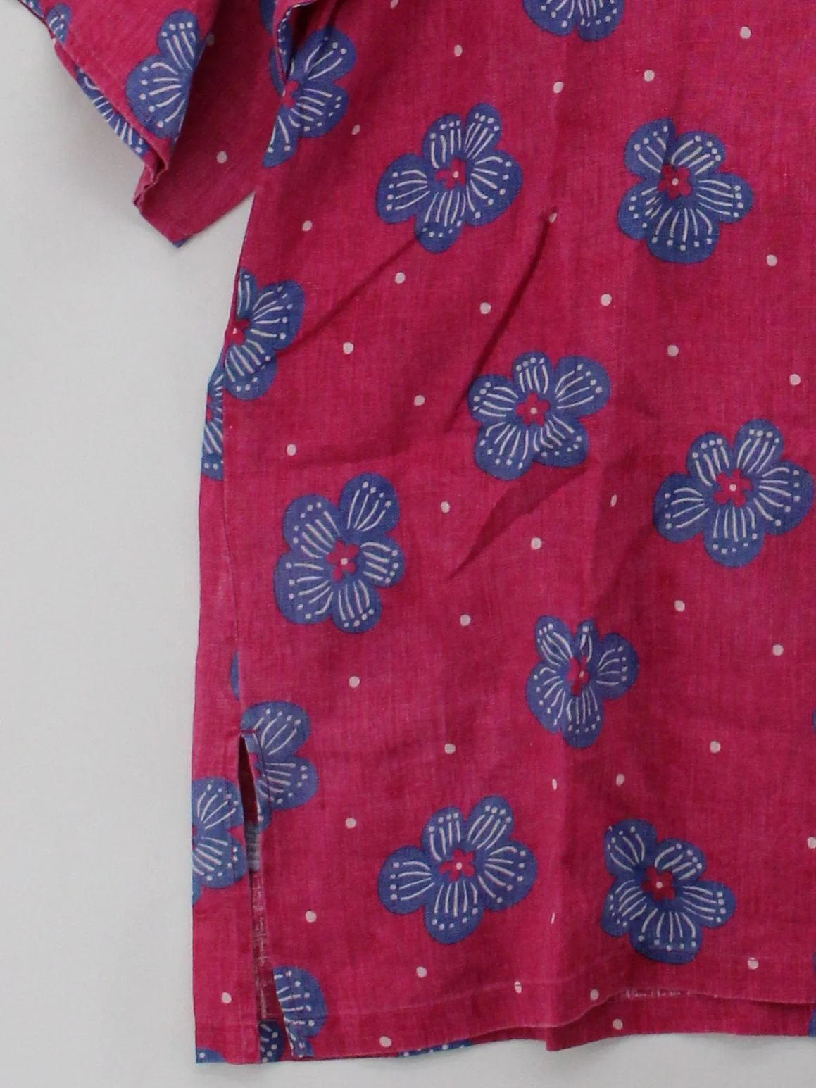 Gudrun Sjöden Women's Top L Pink Floral 100% Linen Short Sleeve Round Neck Tunic - Image 4